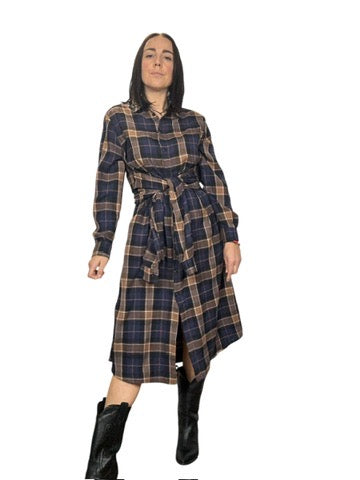 ABITO CHECK CON MANICA ALLACCIATA DIXIE
