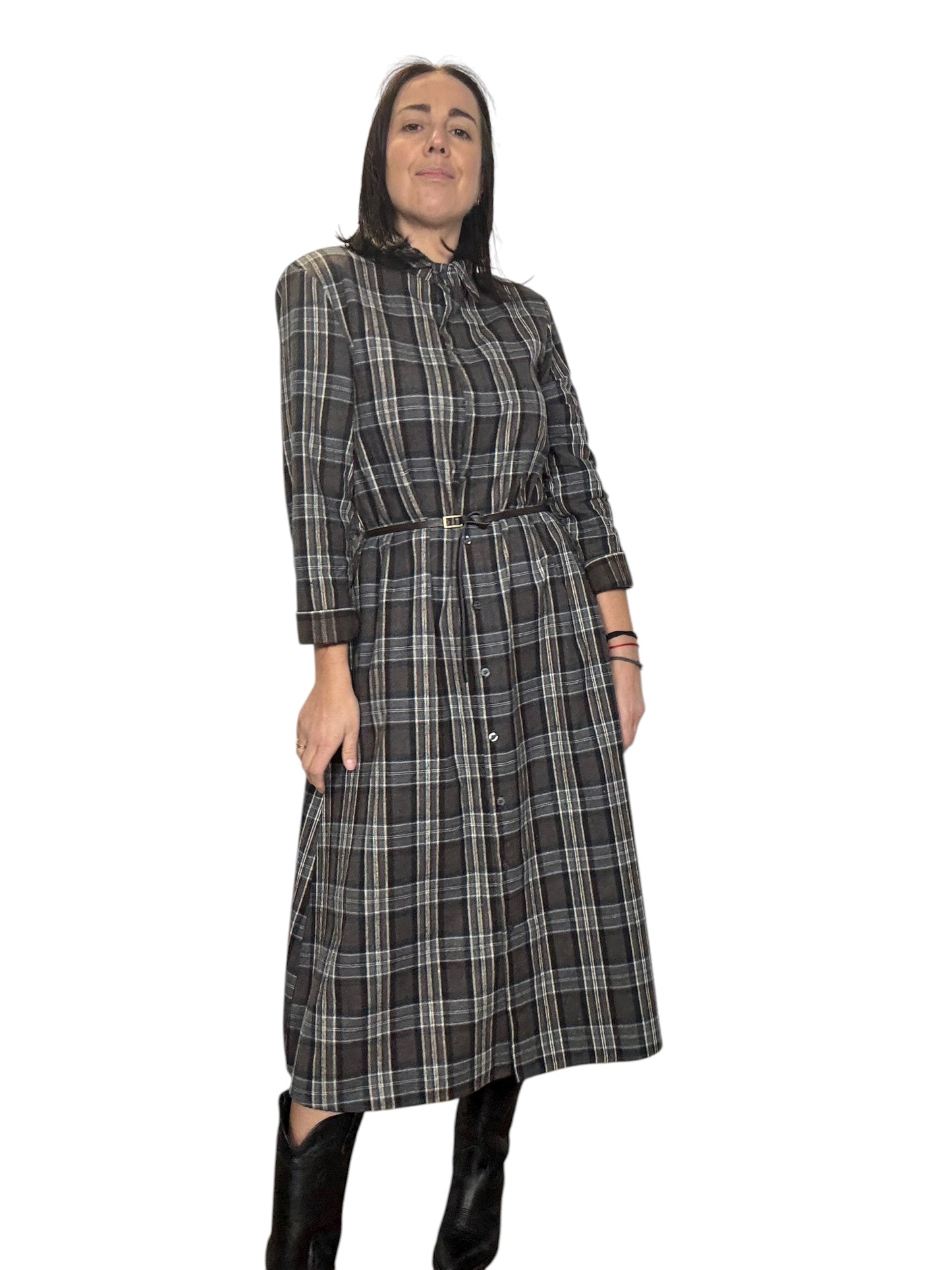 ABITO CHEMISIER CHECK GRIGIO SUSY MIX