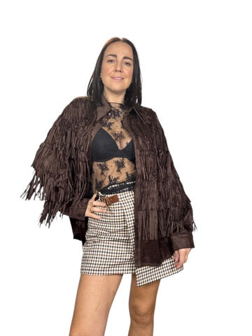 CAMICIA IN SUEDE CON FRANGE SUSY MIX