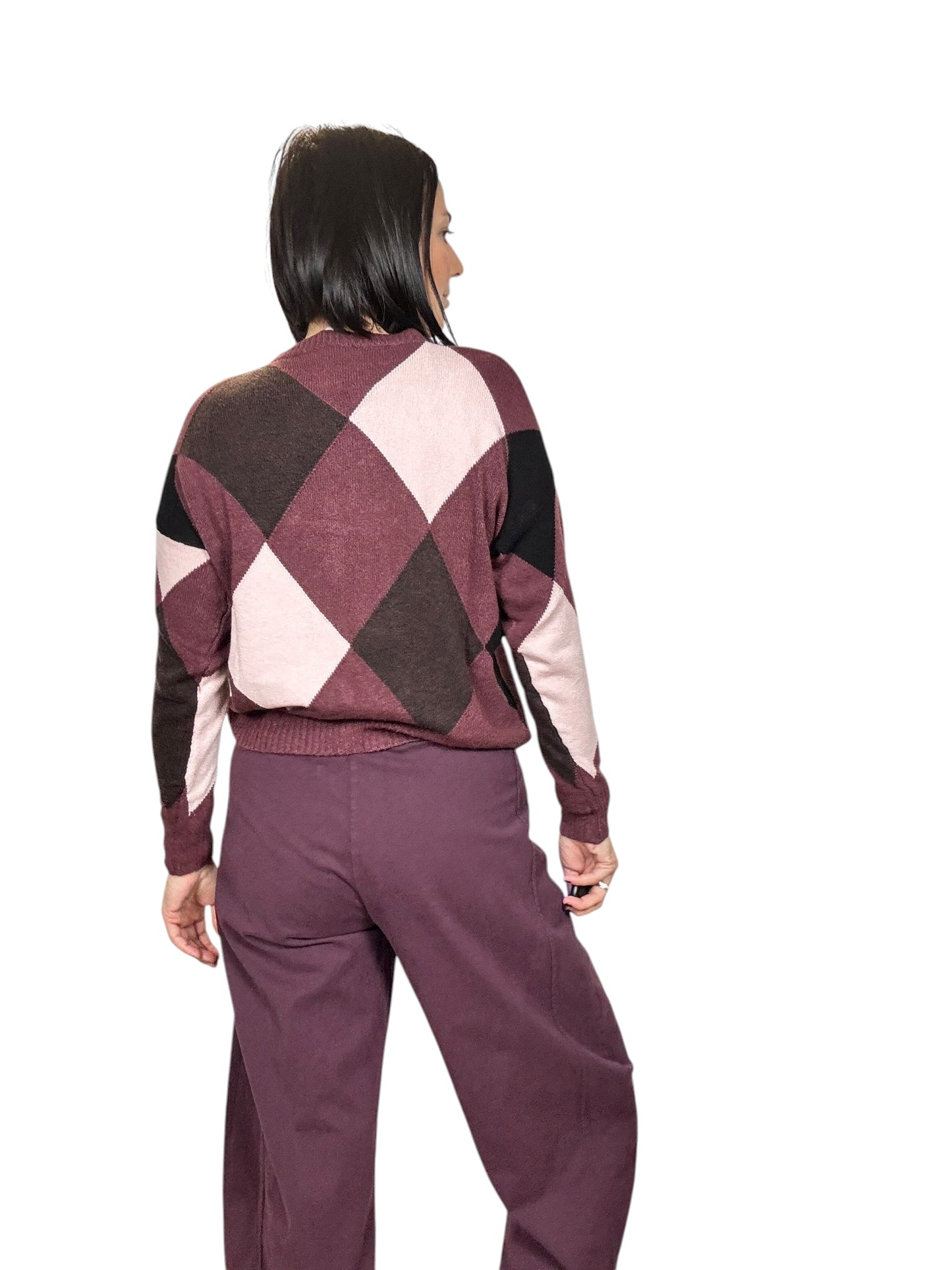 MAGLIA A ROMBI BORDEAUX SUSY MIX