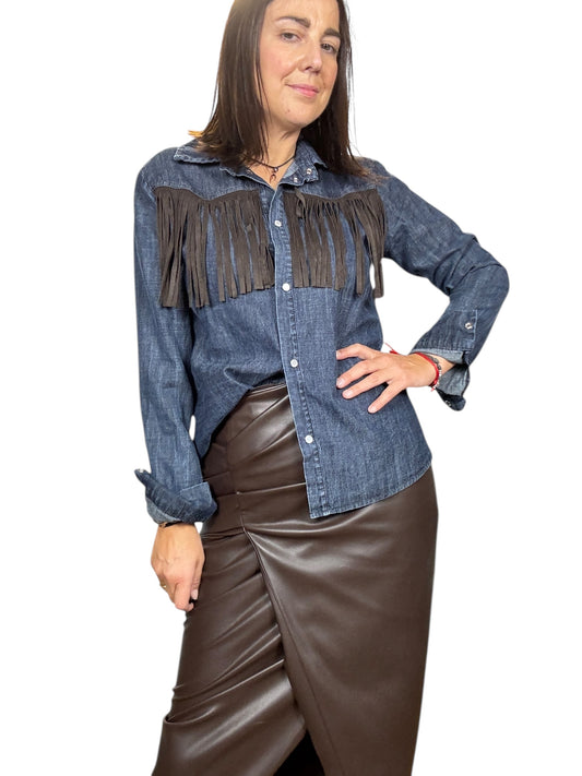 CAMICIA IN JEANS CON FRANGE SUSY MIX