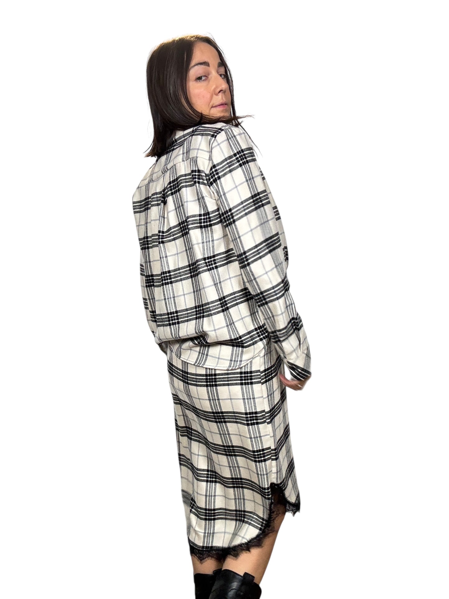 CAMICIA CHECK BIANCO-NERO DIXIE