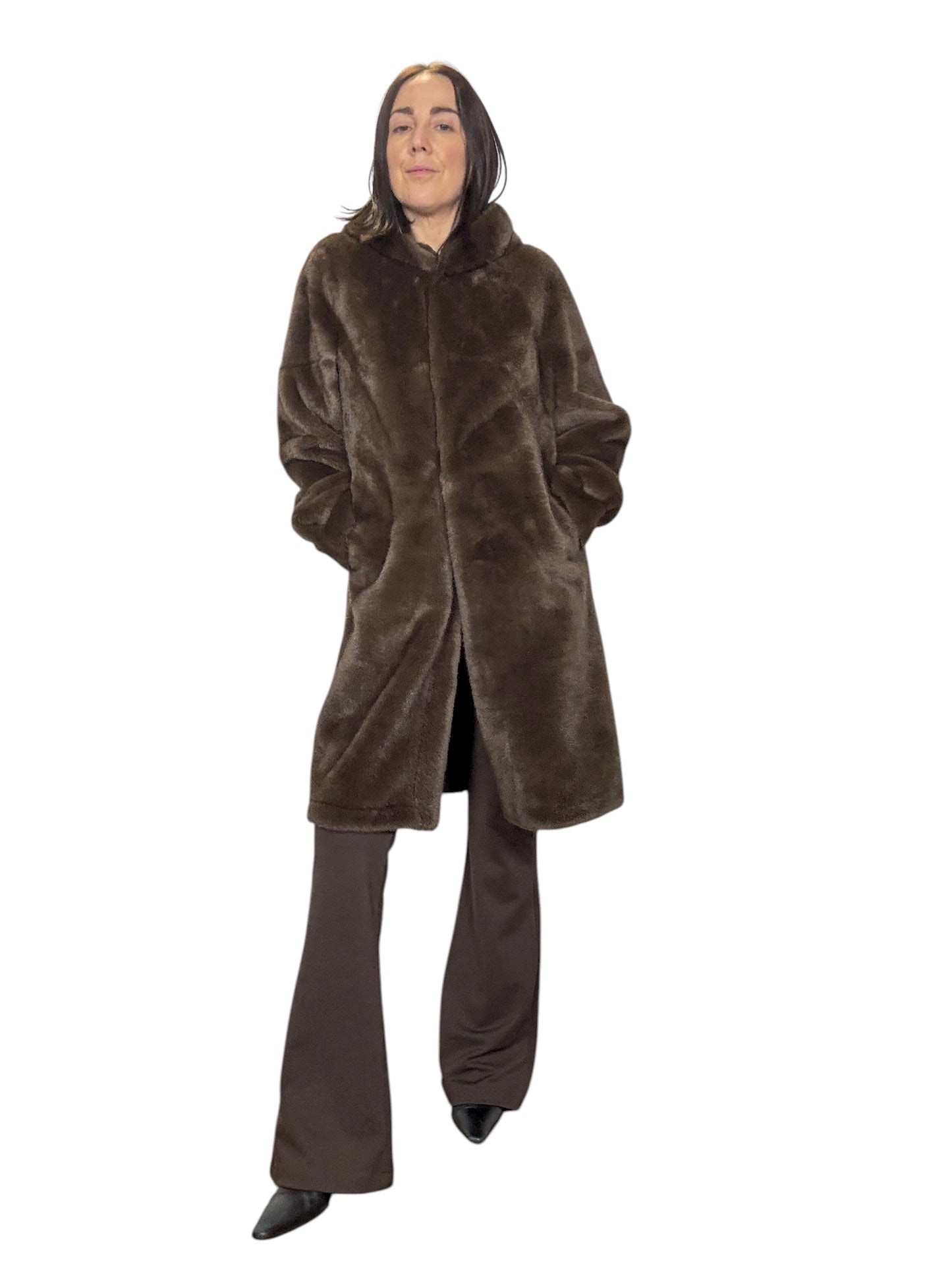 PELLICCIA LUNGA CON CAPPUCCIO SUSY MIX