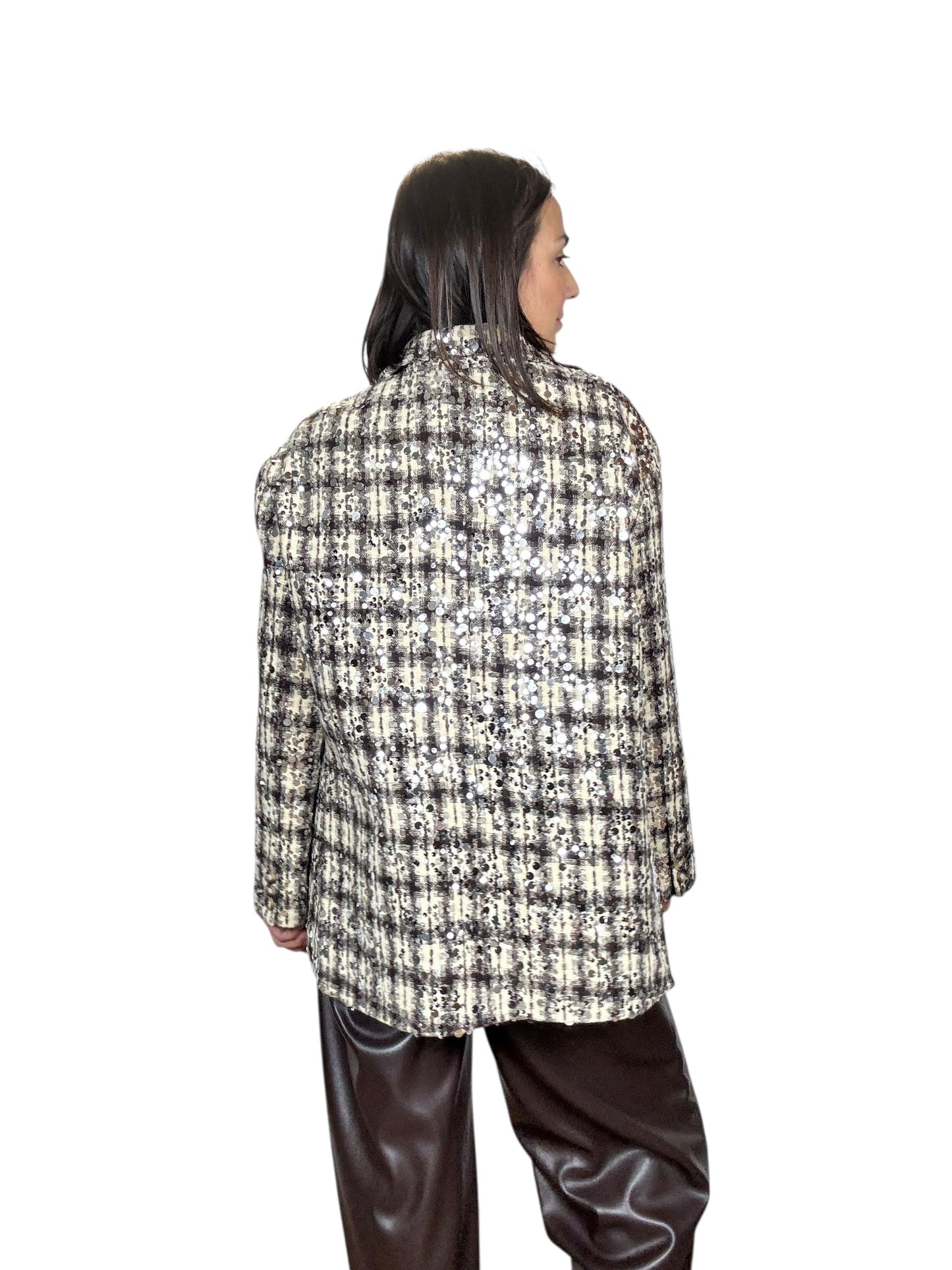 GIACCA CHECK CON PAILLETTES SUSY MIX