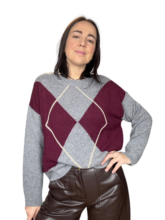 MAGLIA A ROMBI MISTO CASHMERE SUSY MIX