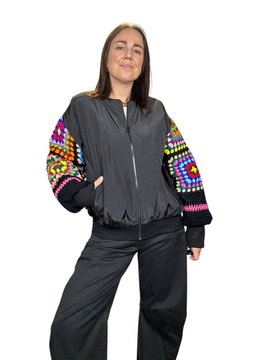 BOMBER MANICA IN CROCHE SUSY MIX