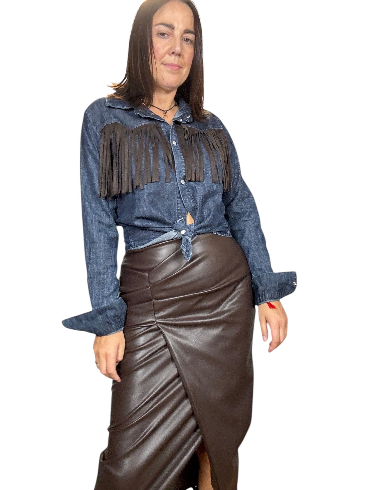 CAMICIA IN JEANS CON FRANGE SUSY MIX