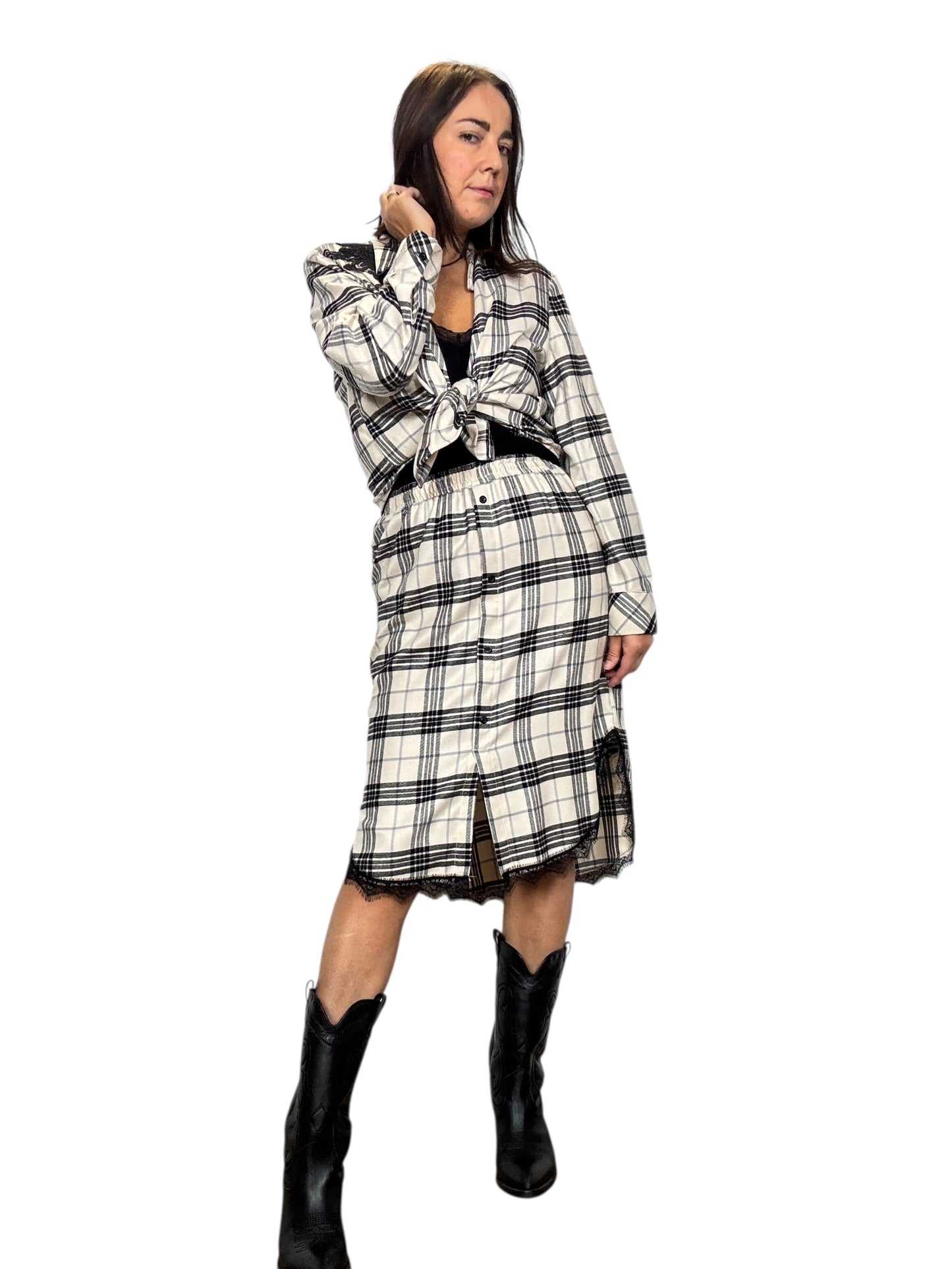 CAMICIA CHECK BIANCO-NERO DIXIE