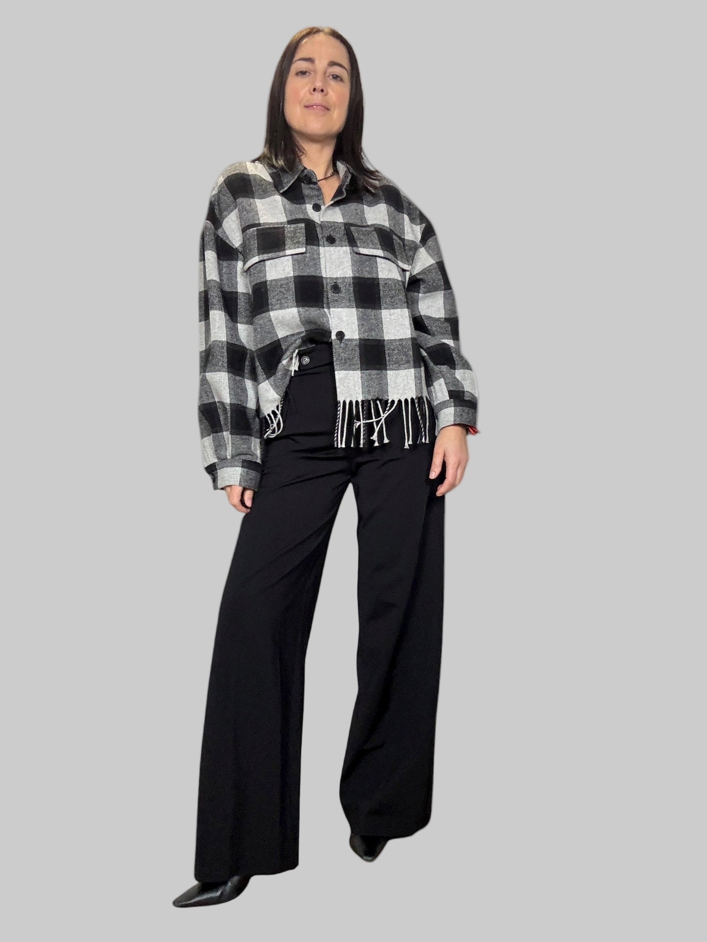 CAMICIA CHECK CON FRANGE VICOLO