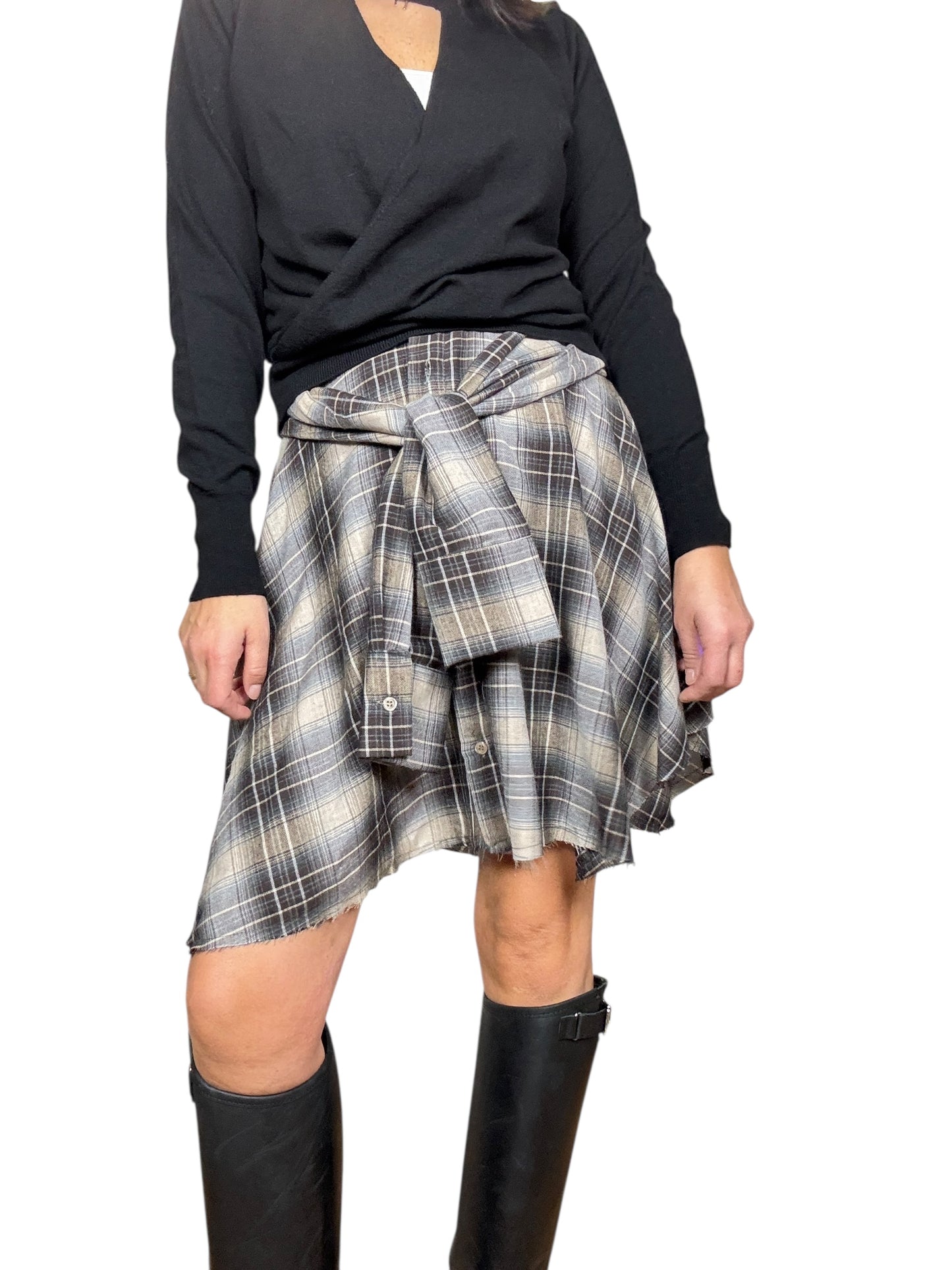 GONNA CORTA CON MANICHE DI CAMICIA DIXIE