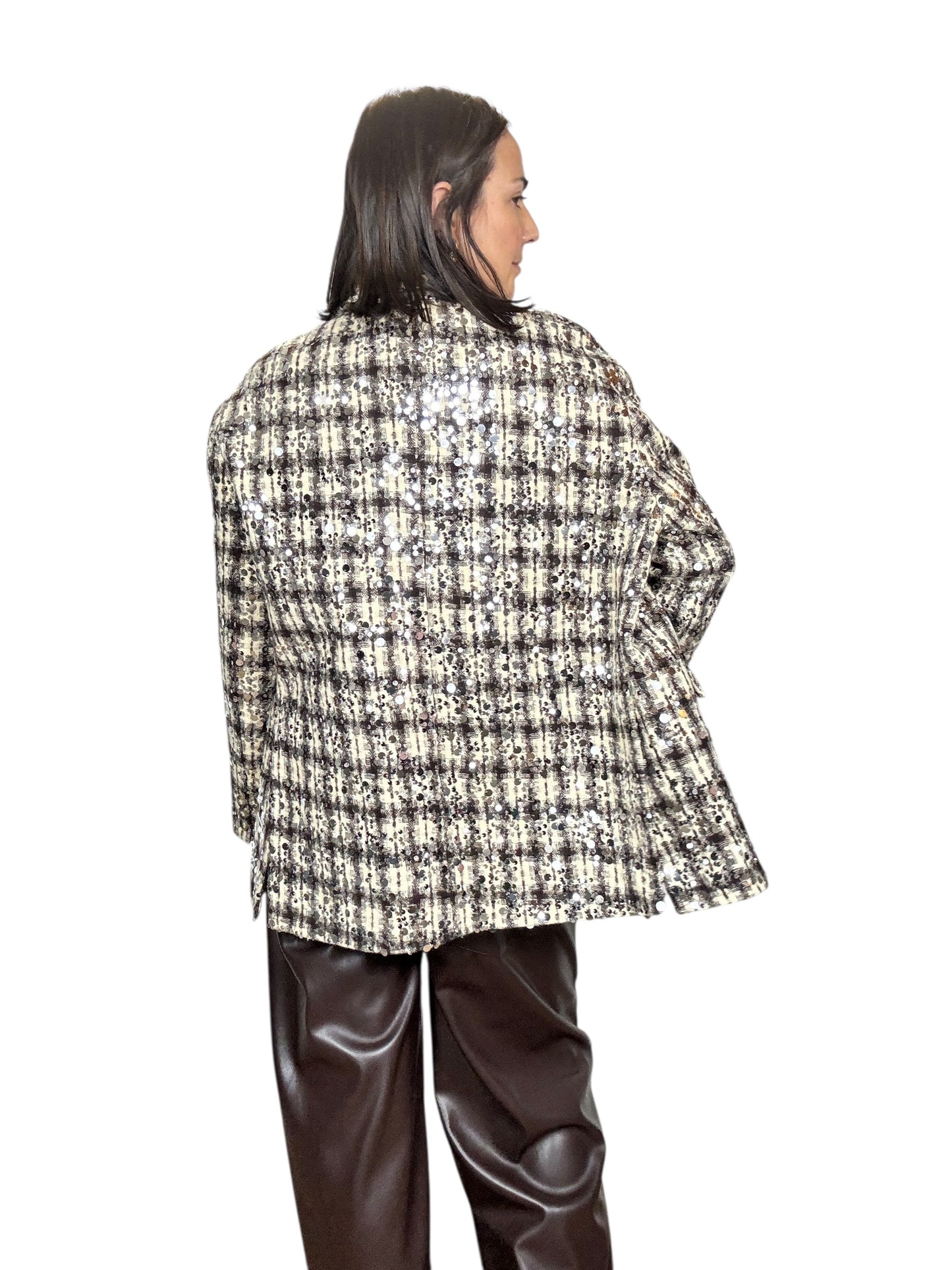 GIACCA CHECK CON PAILLETTES SUSY MIX