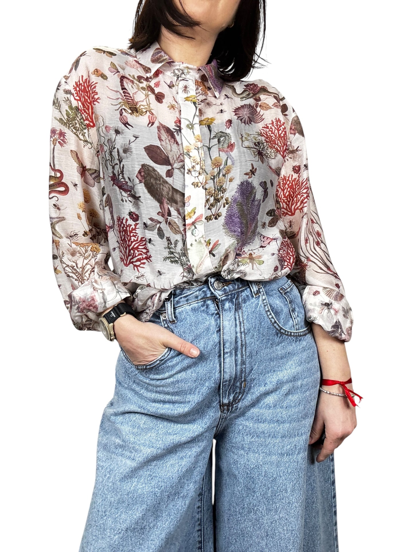 CAMICIA A FIORI TENSIONE IN