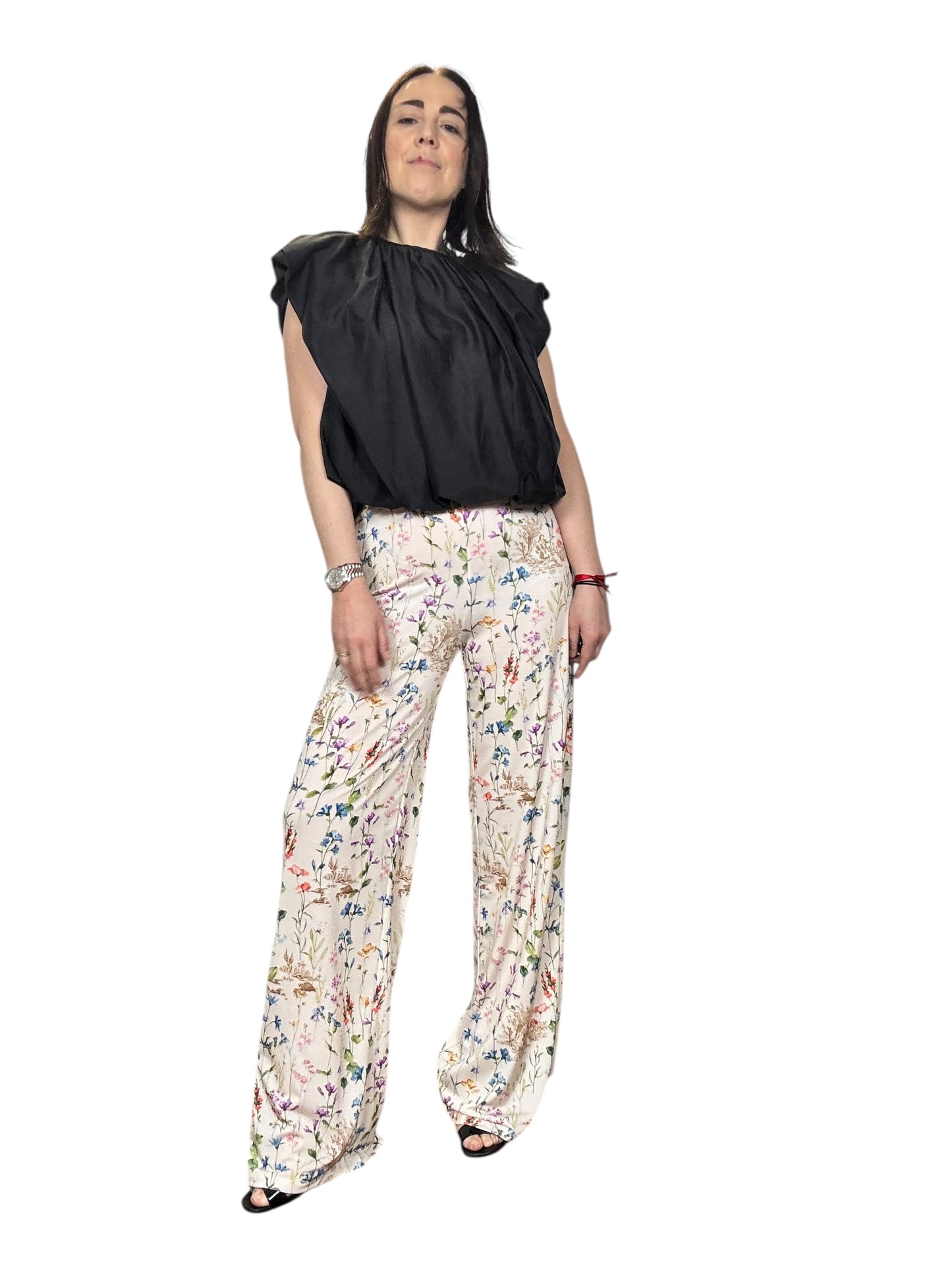 PANTALONE IN MAGLINA A FIORI VICOLO