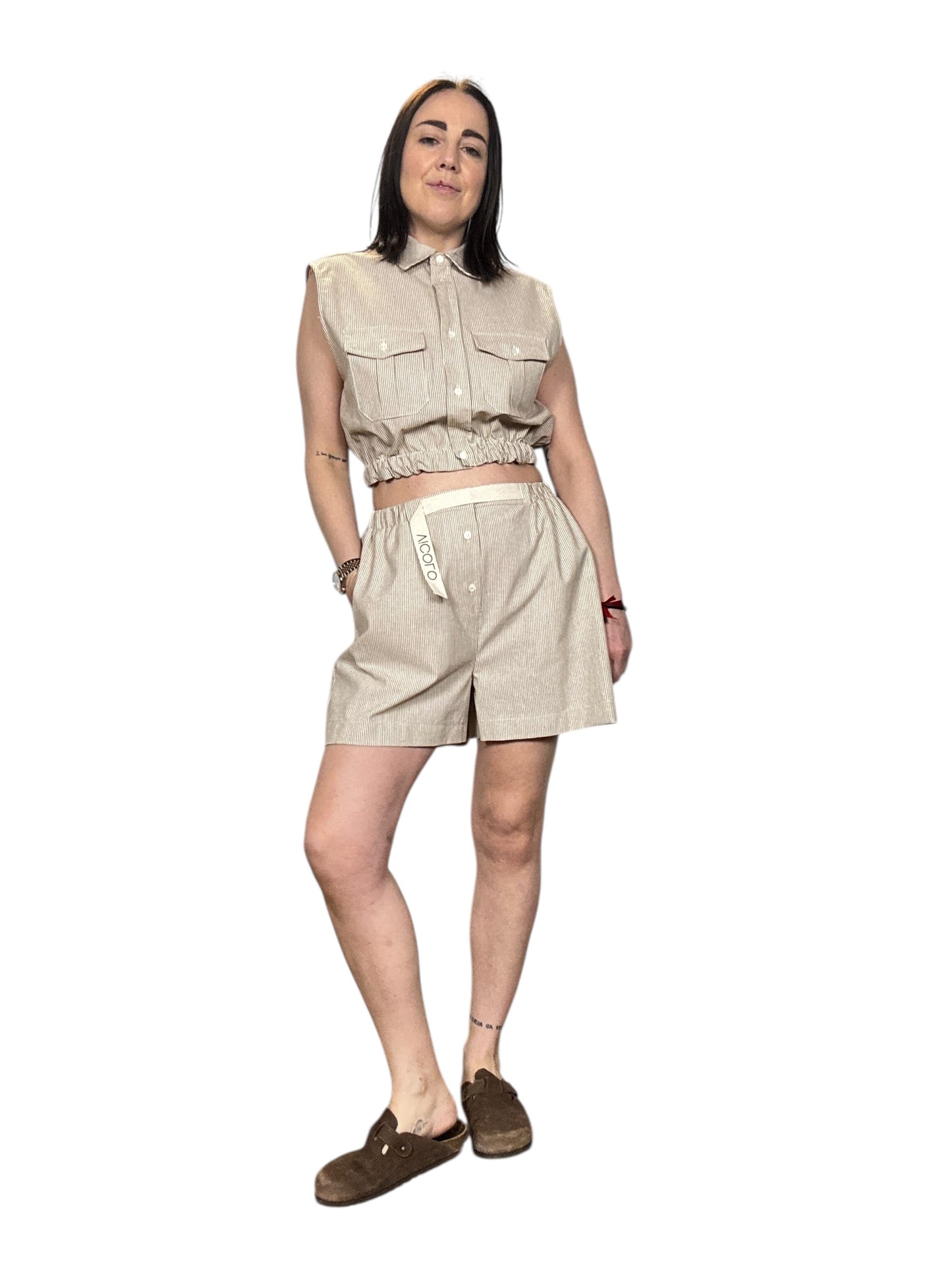 CAMICIA CROPPED A RIGHE VICOLO