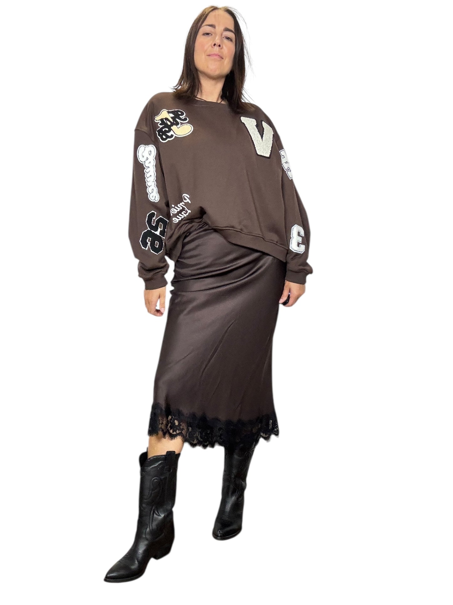 GONNA IN RASO CON PIZZO BASIC VICOLO