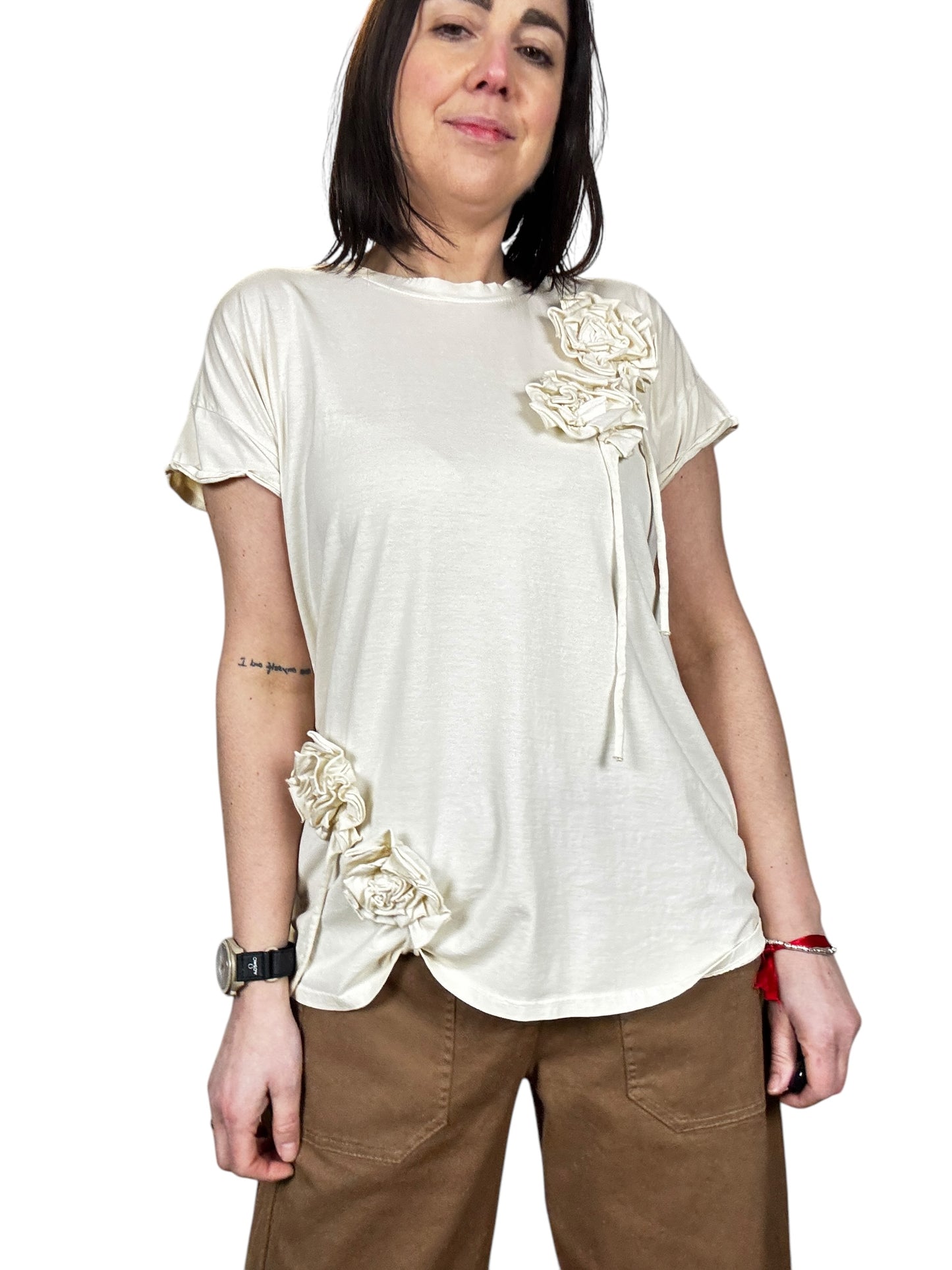 T-SHIRT ROSE TENSIONE IN