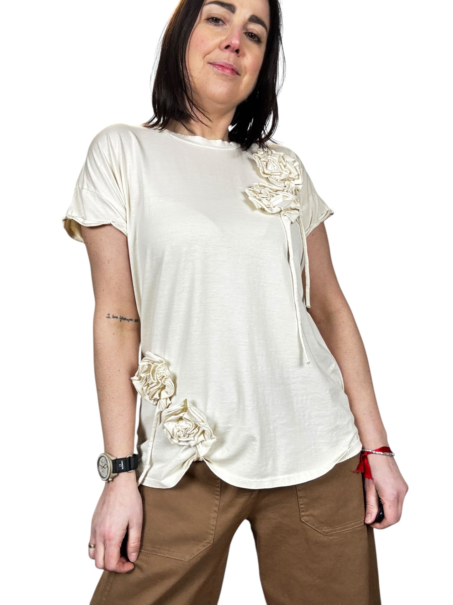 T-SHIRT ROSE TENSIONE IN