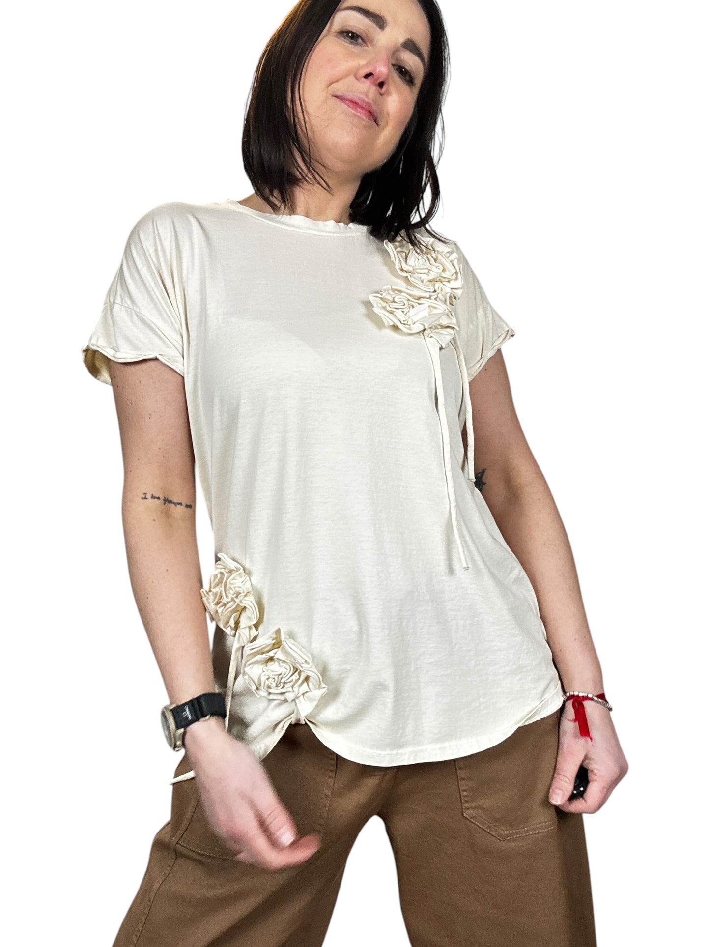 T-SHIRT ROSE TENSIONE IN