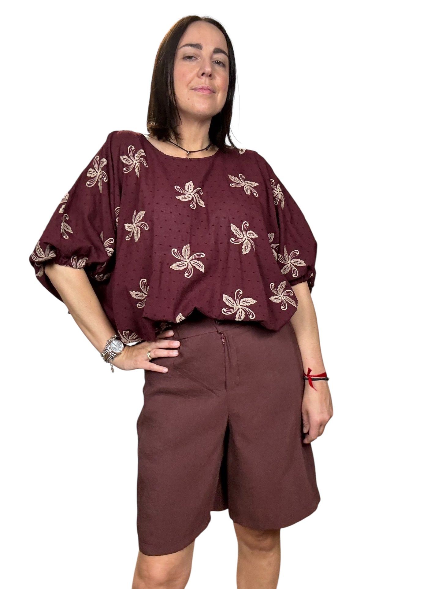 CAMICIA RICAMATA CON LACCETTI VICOLO