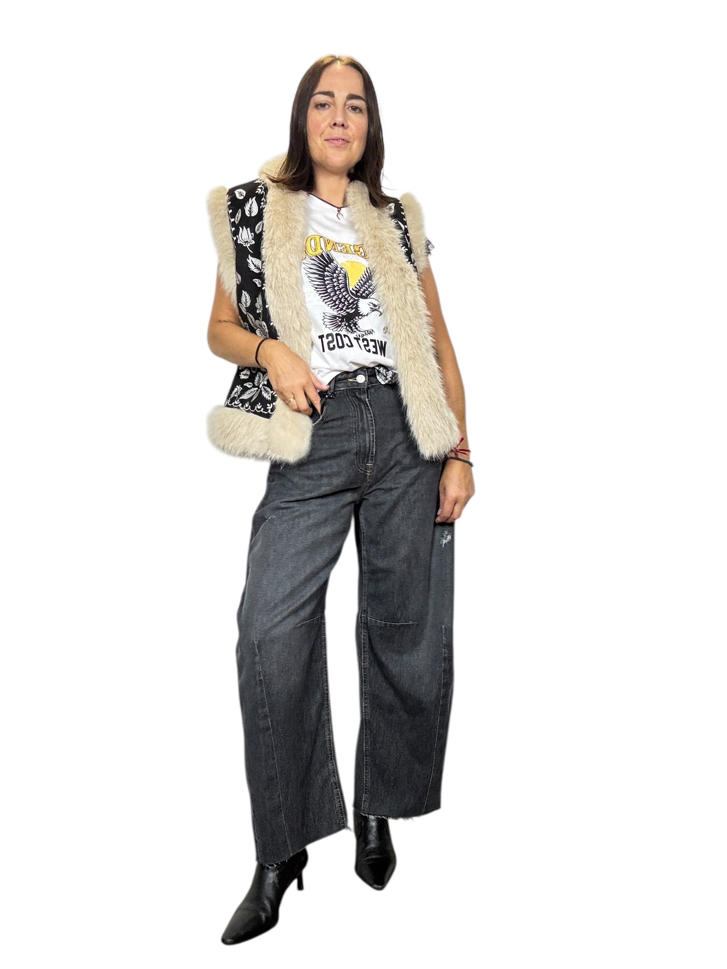GILET TRAPUNTATO BIANCO-NERO DIXIE
