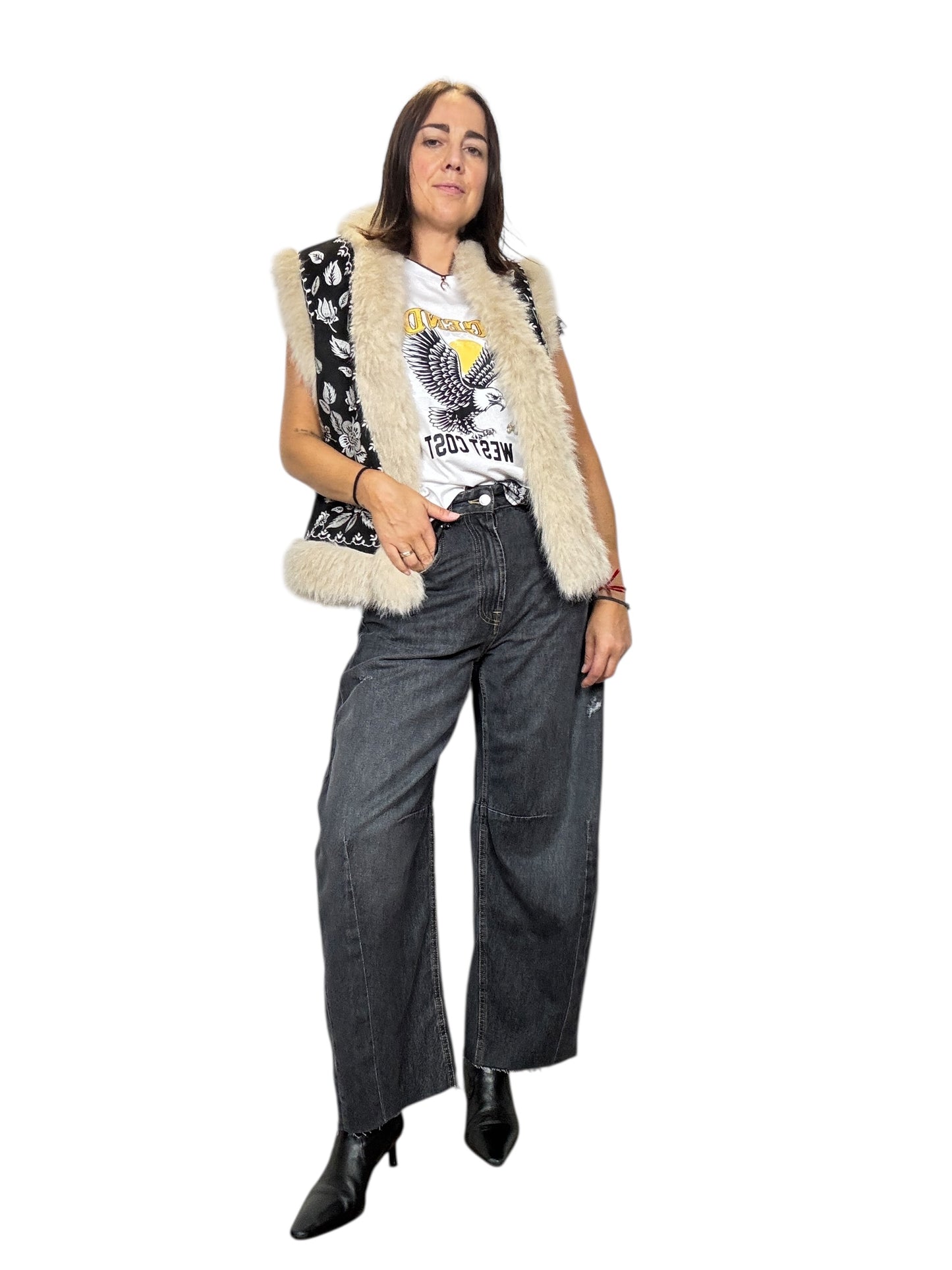 GILET TRAPUNTATO BIANCO-NERO DIXIE