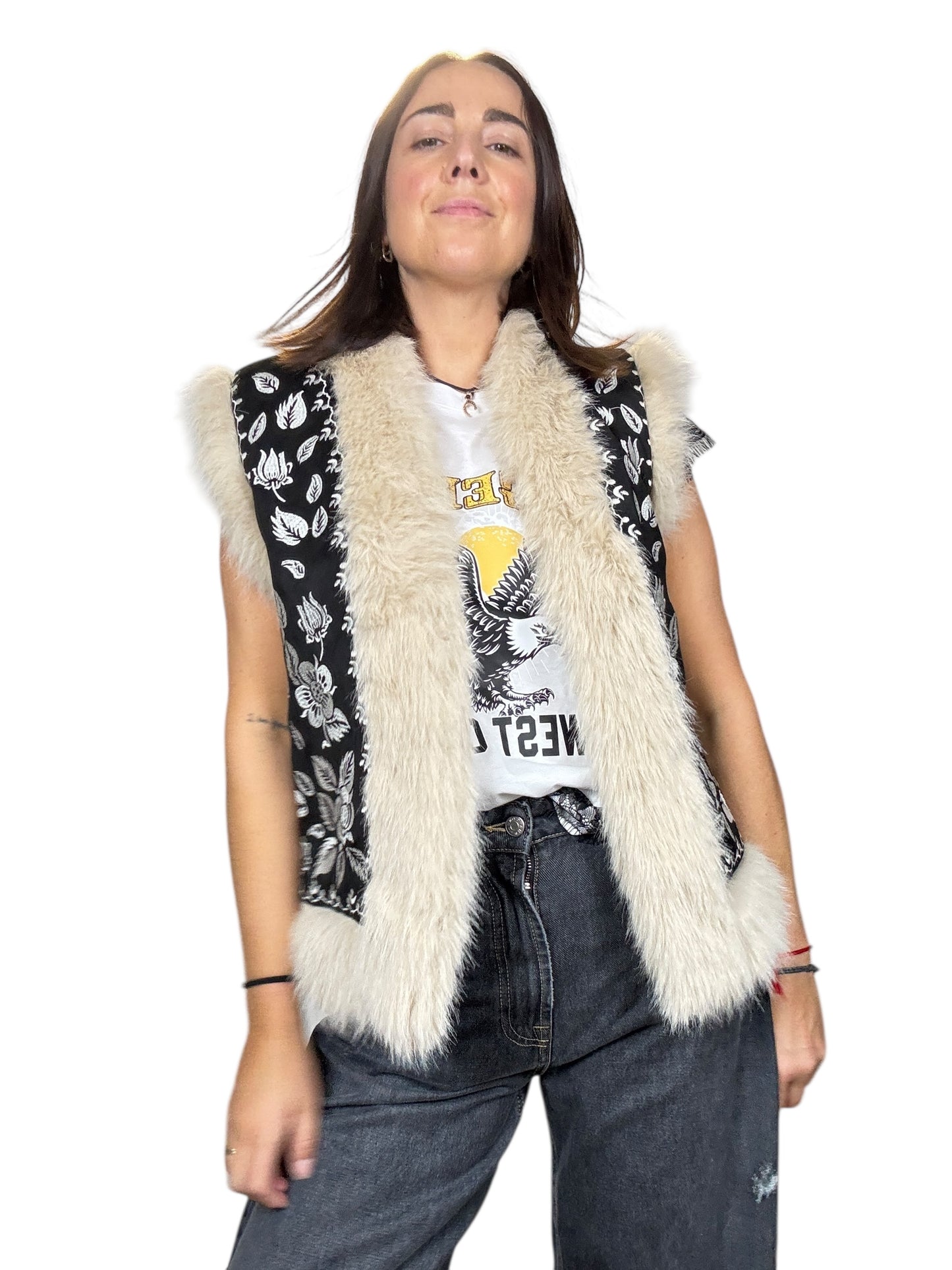 GILET TRAPUNTATO BIANCO-NERO DIXIE