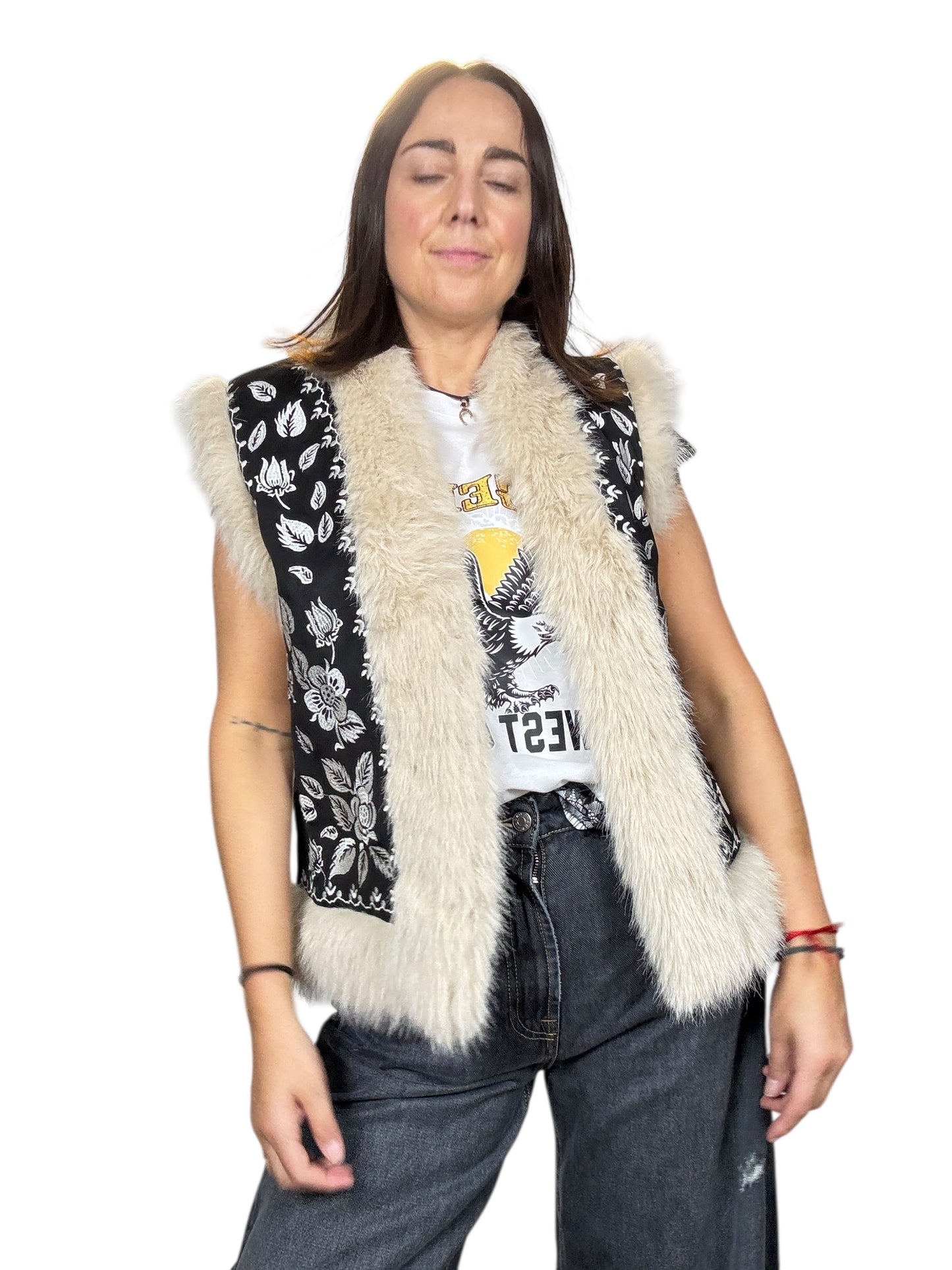GILET TRAPUNTATO BIANCO-NERO DIXIE