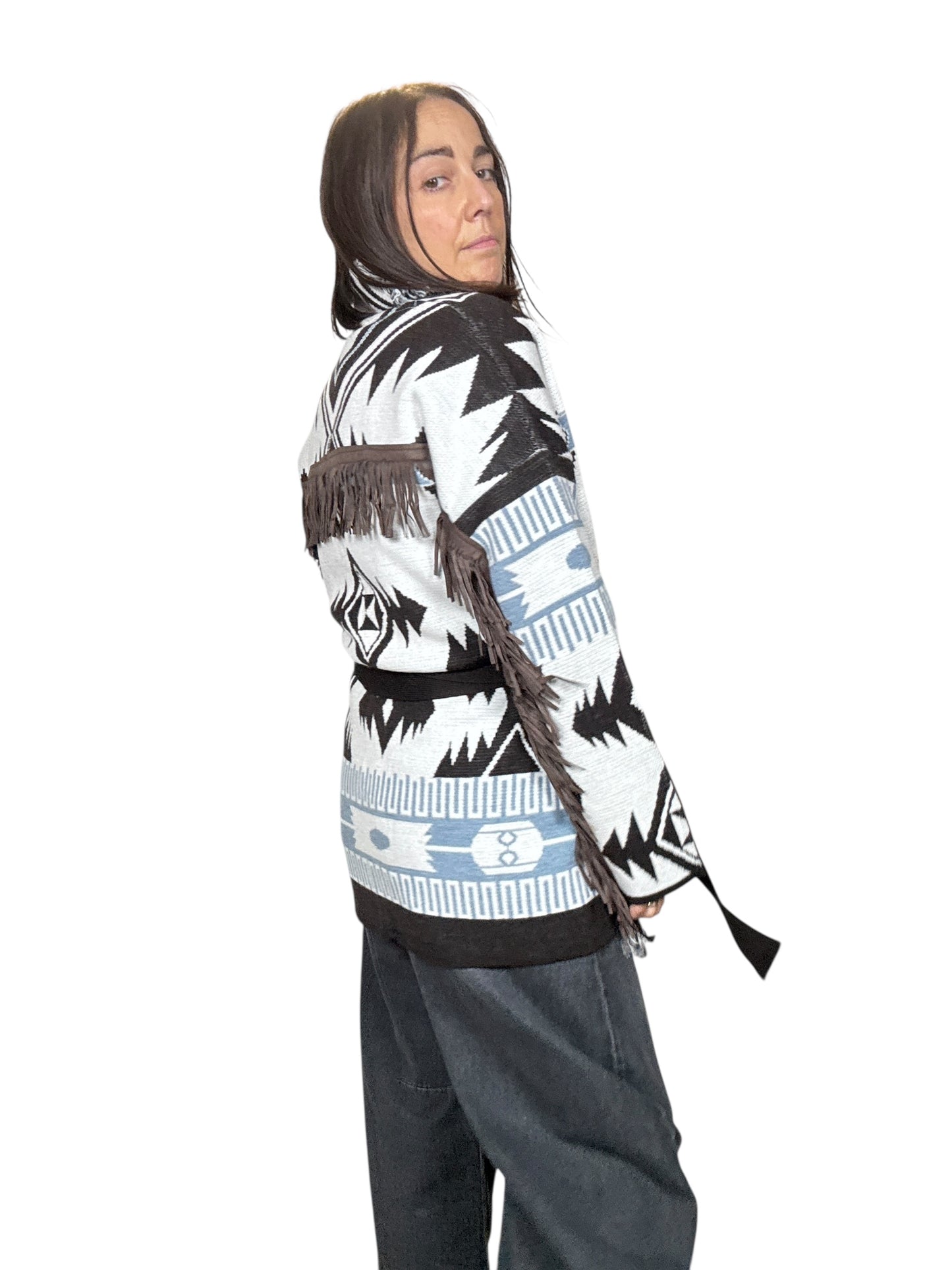 CARDIGAN ALANUI GRIGIO-AZZURRO VICOLO