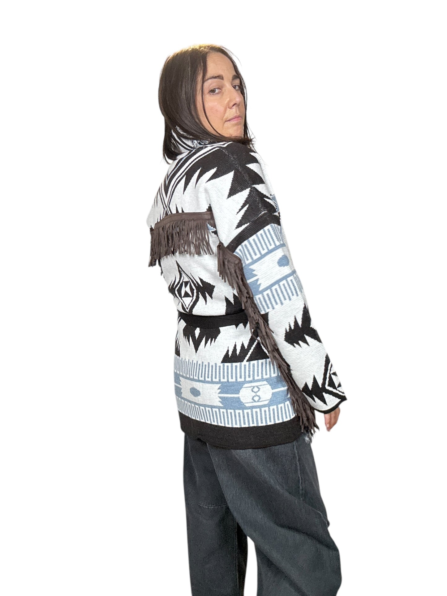 CARDIGAN ALANUI GRIGIO-AZZURRO VICOLO