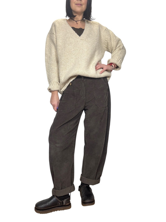 PANTALONE CARROT IN VELLUTO SUSY MIX