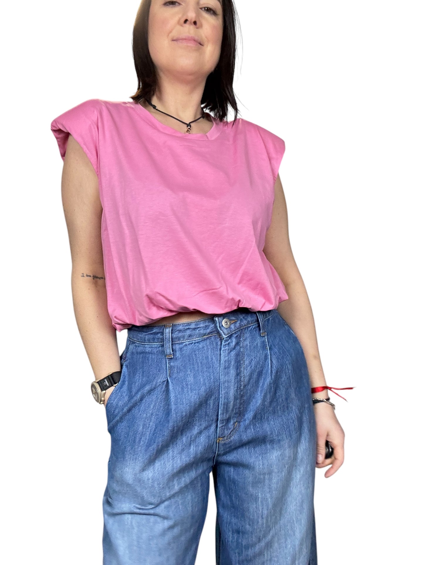 MAGLIETTA CROPPED CON OVATTA HAVEONE