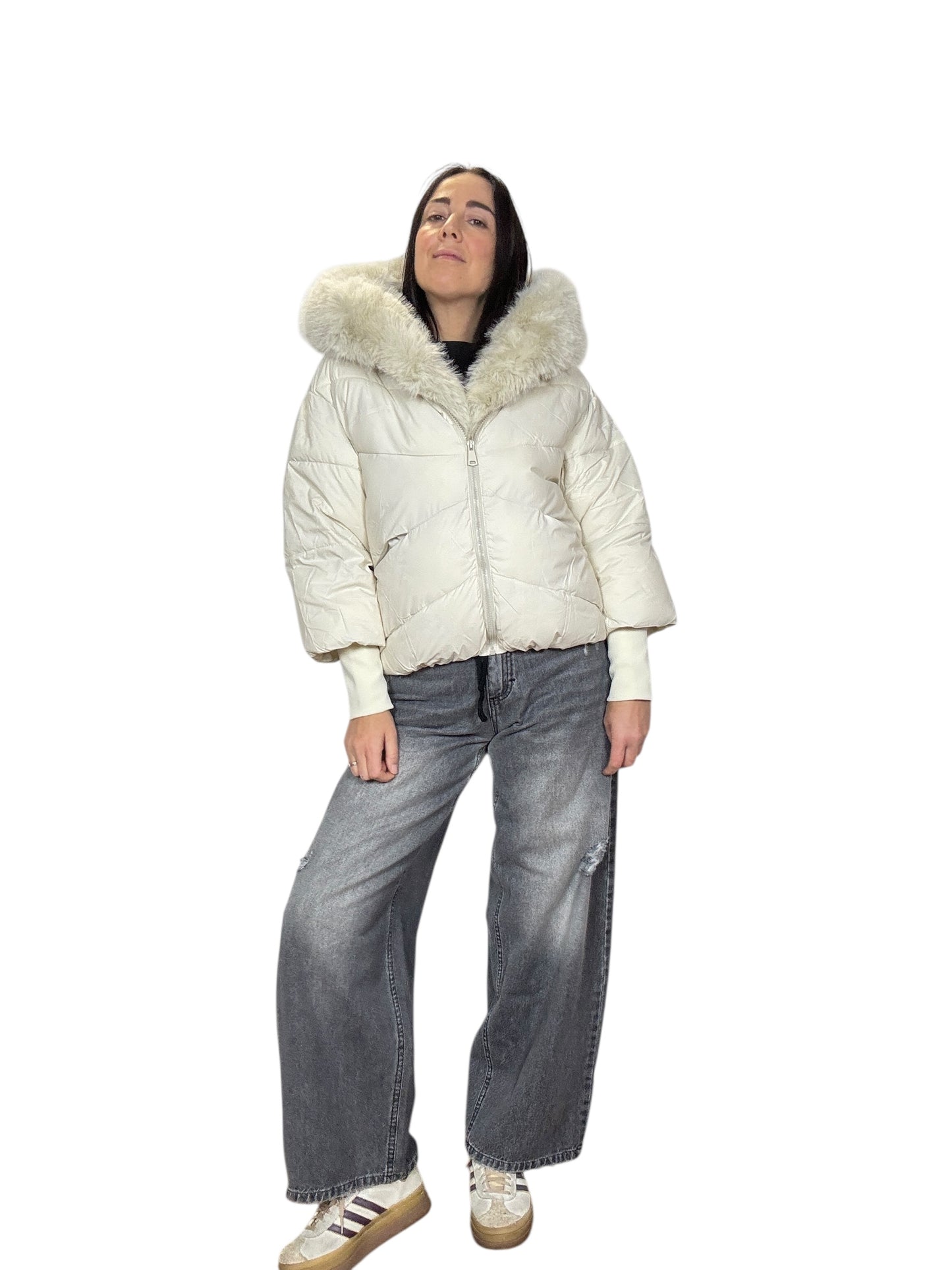 PIUMINO CON INSERTO IN ECOPELLICCIA SUSY MIX