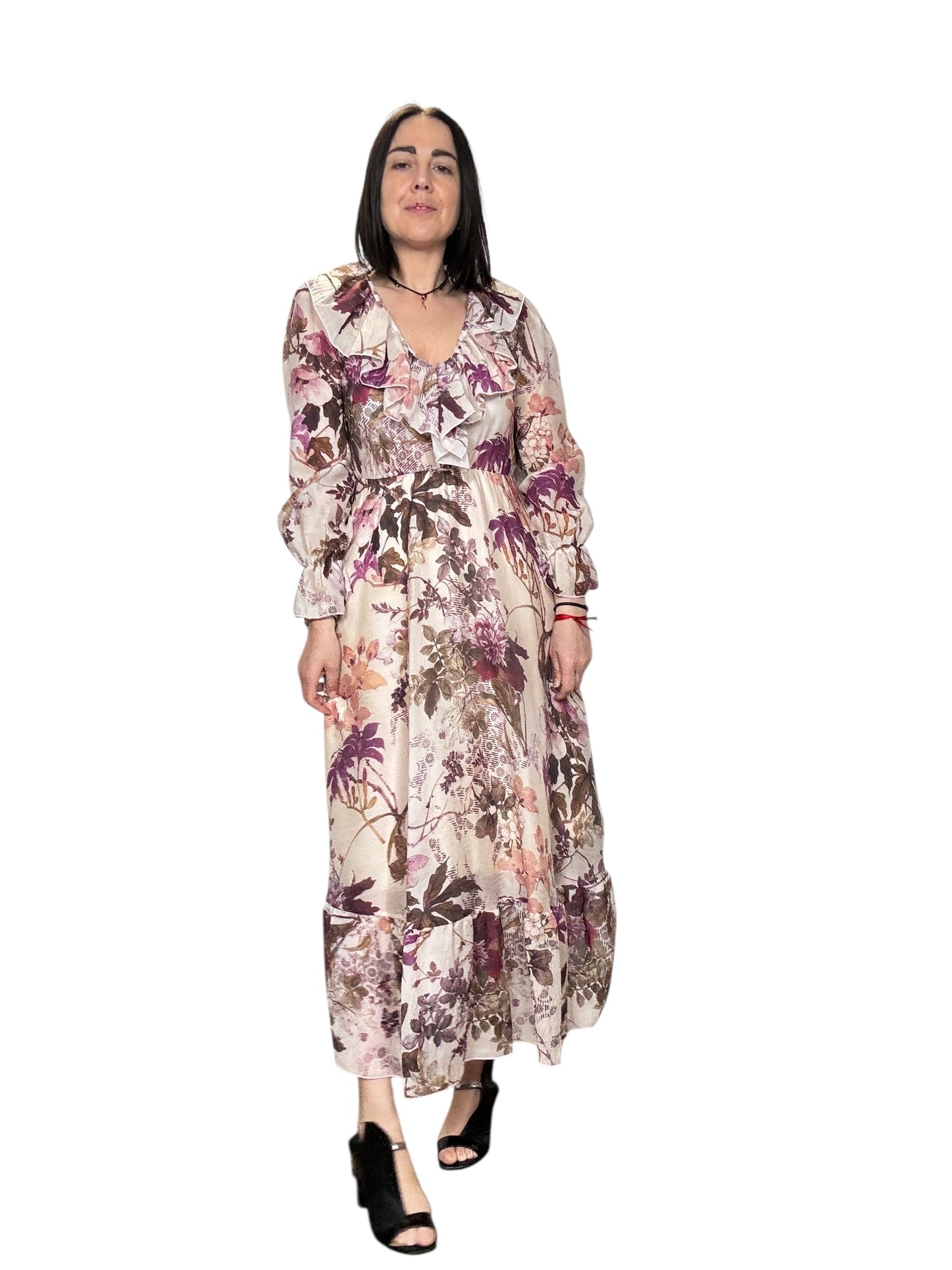 ABITO A FANTASIA FLOREALE FUCSIA DIXIE