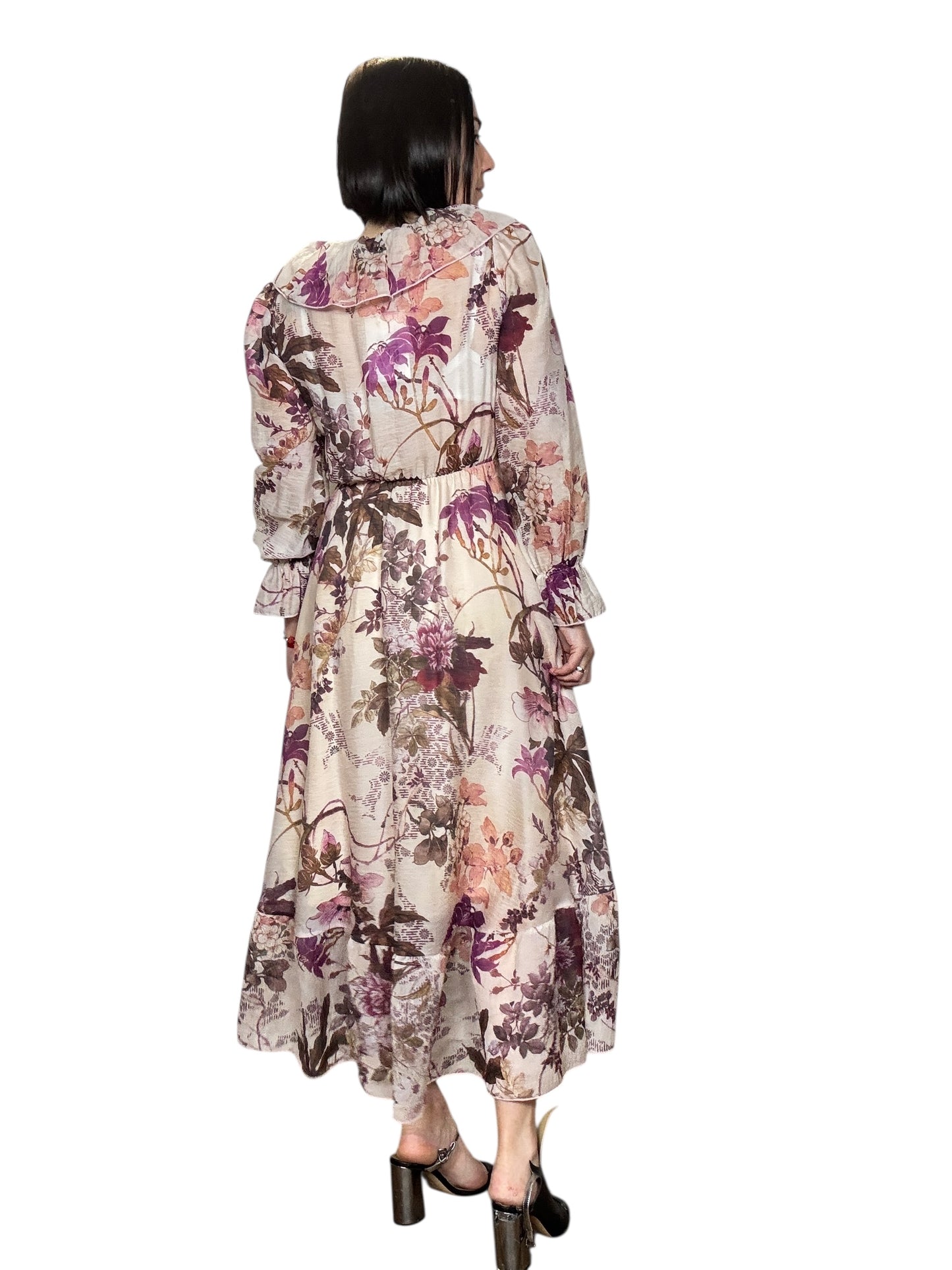 ABITO A FANTASIA FLOREALE FUCSIA DIXIE