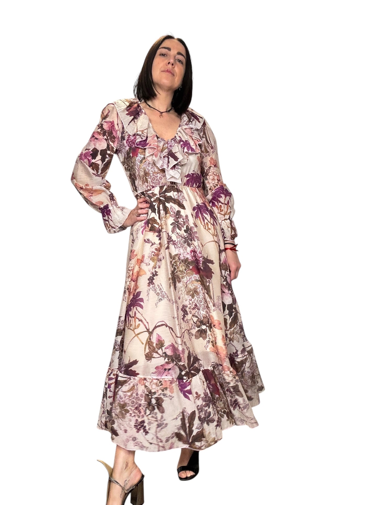 ABITO A FANTASIA FLOREALE FUCSIA DIXIE