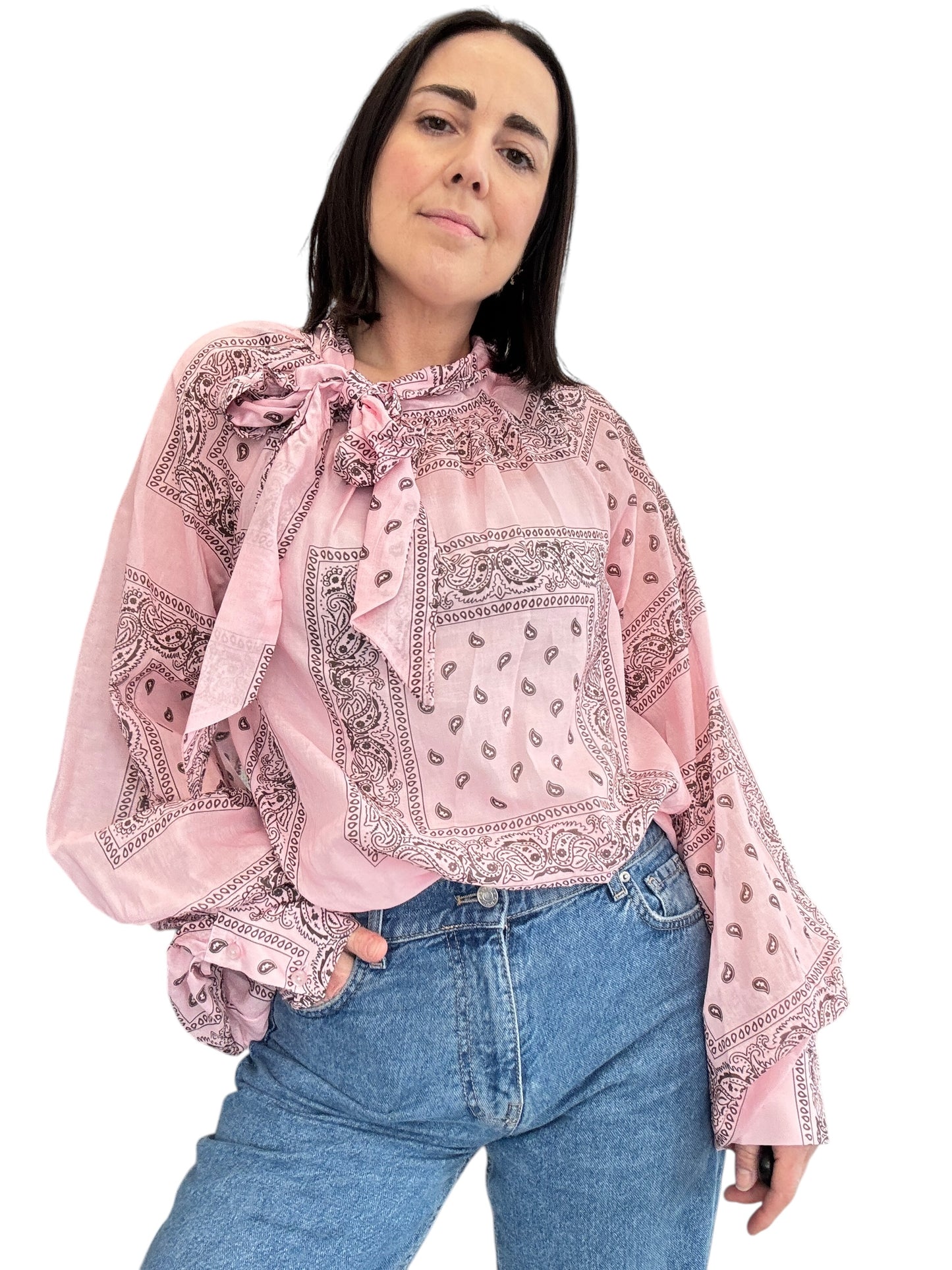 CAMICIA STAMPA BANDANA TENSIONE IN