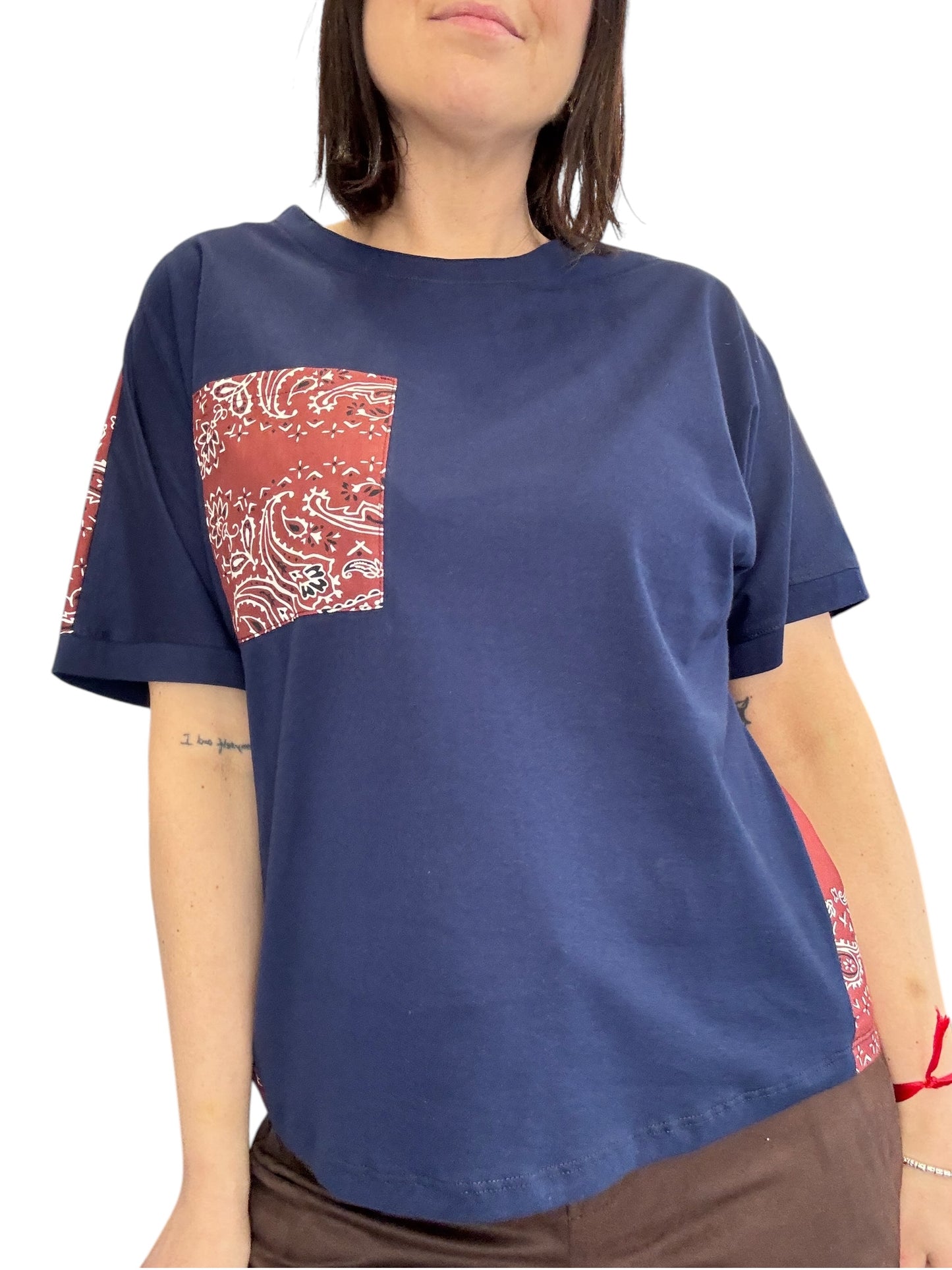 T-SHIRT DOPPIO TESSUTO STAMPA BANDANA VICOLO