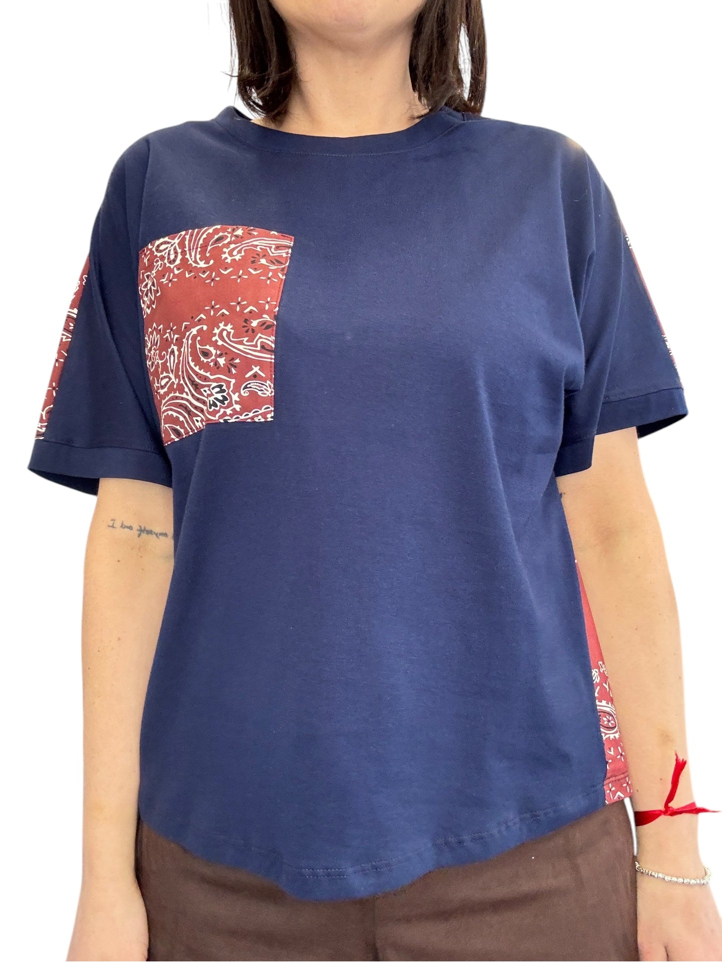 T-SHIRT DOPPIO TESSUTO STAMPA BANDANA VICOLO
