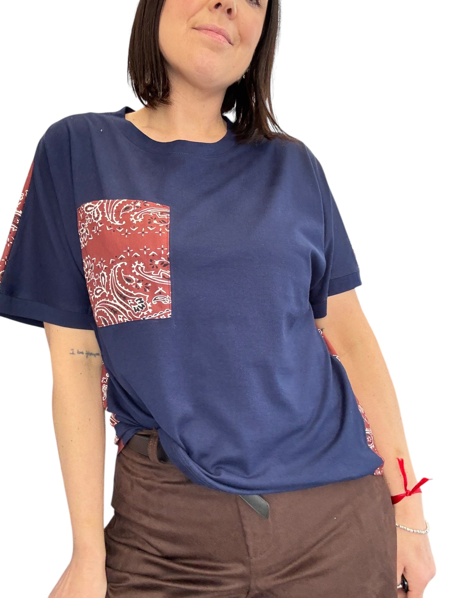 T-SHIRT DOPPIO TESSUTO STAMPA BANDANA VICOLO