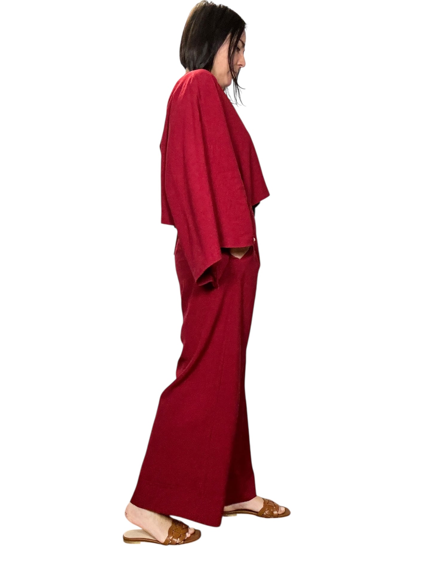PANTALONE MISTO LINO CON RISVOLTO VICOLO