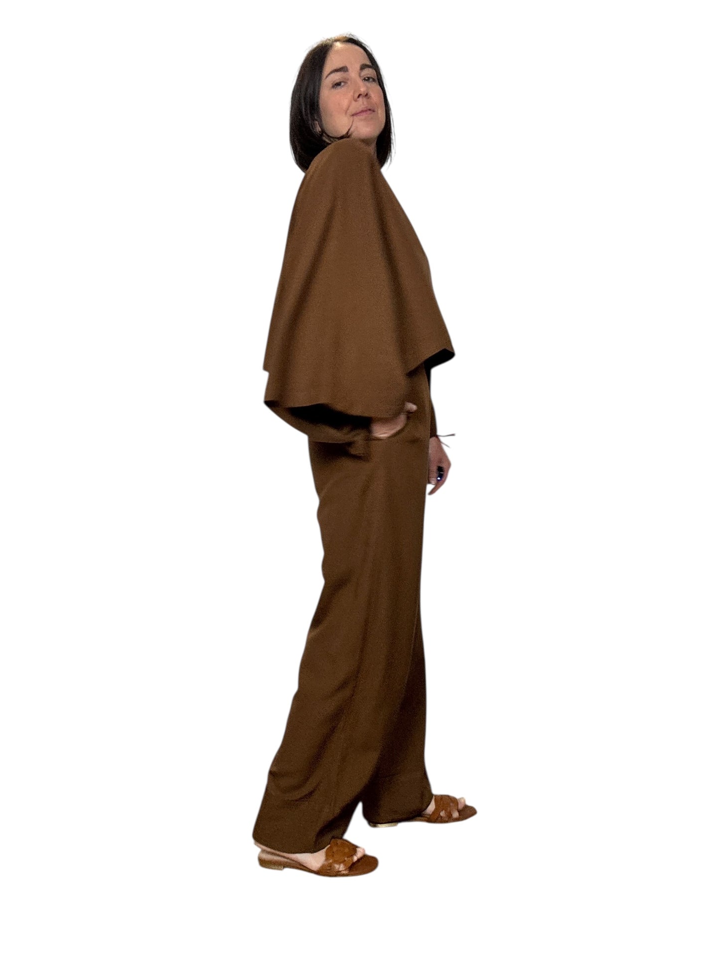 PANTALONE MISTO LINO CON RISVOLTO VICOLO
