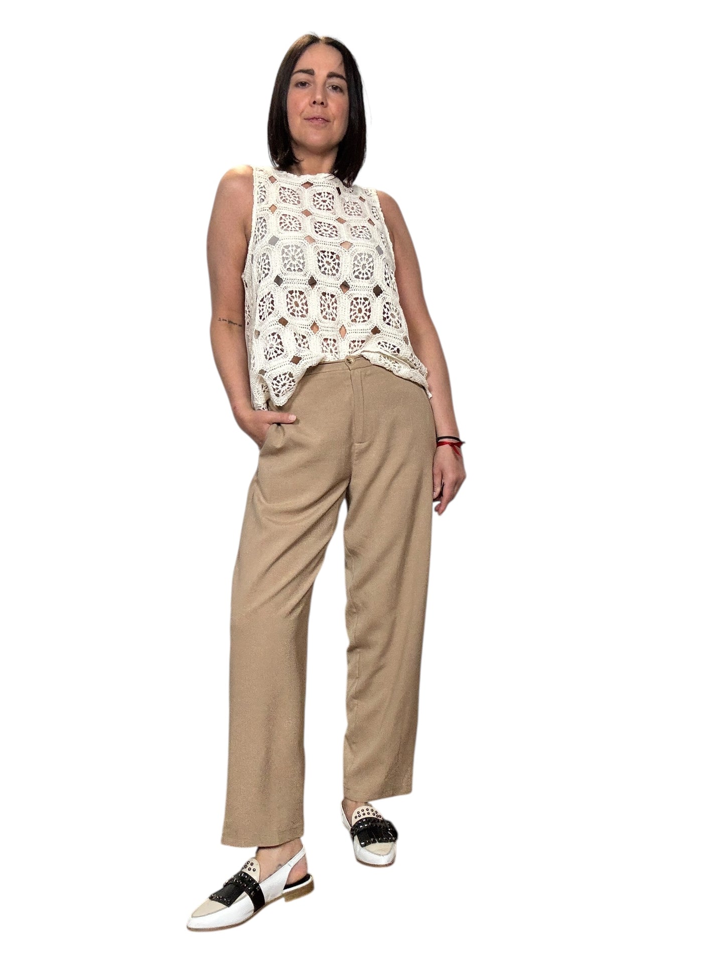 PANTALONE CARROT MISTO LINO VICOLO