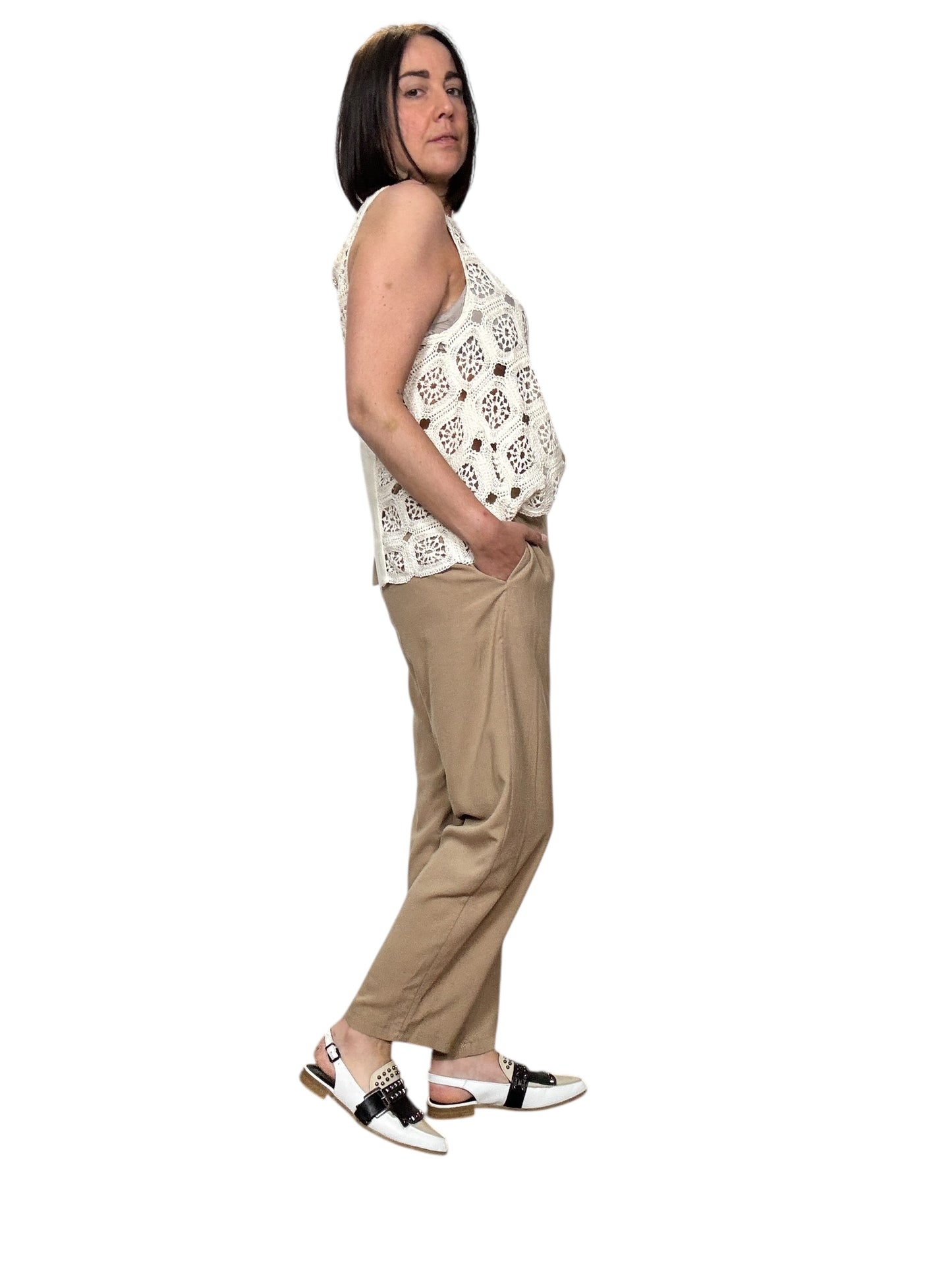PANTALONE CARROT MISTO LINO VICOLO