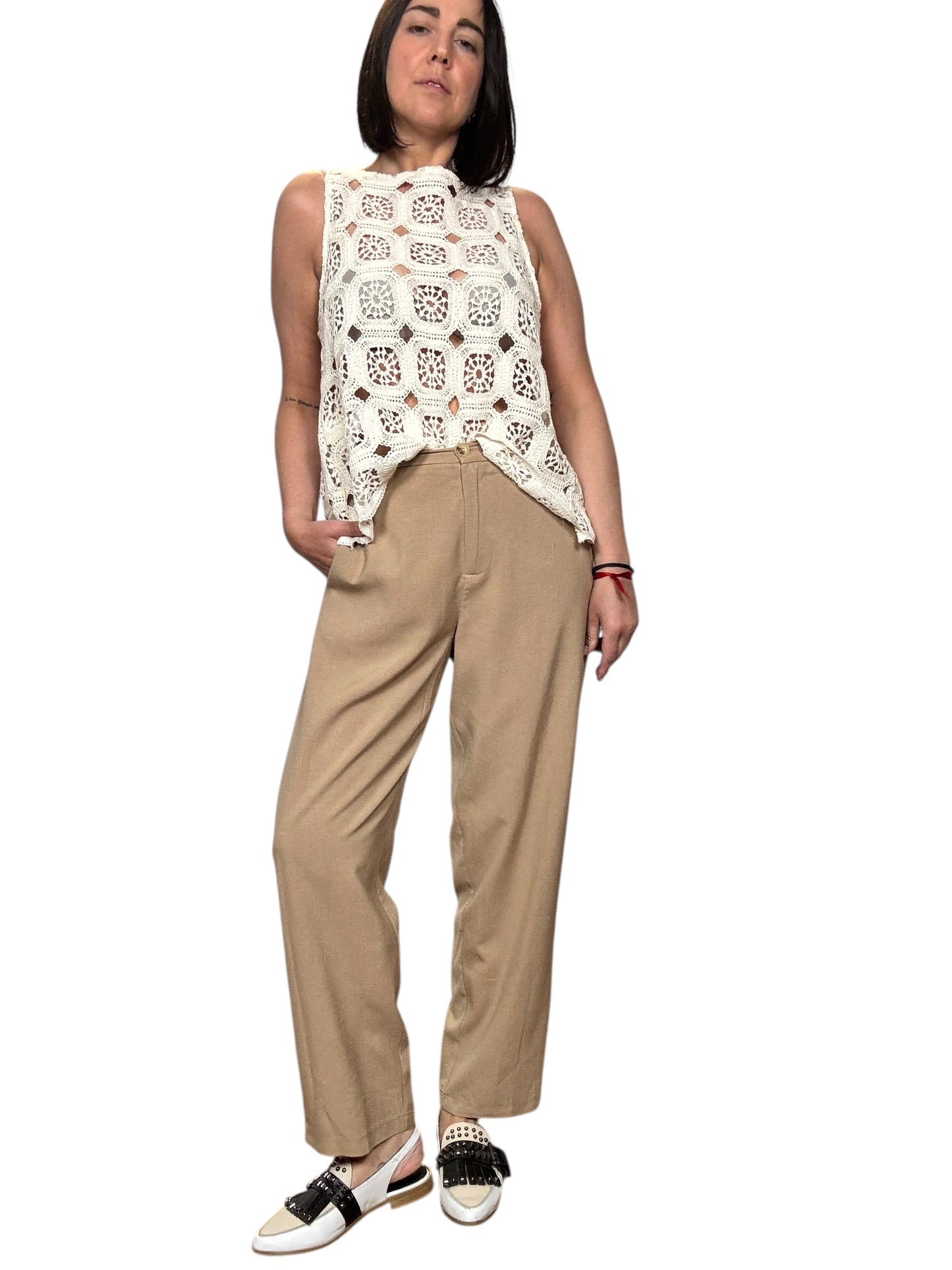 PANTALONE CARROT MISTO LINO VICOLO