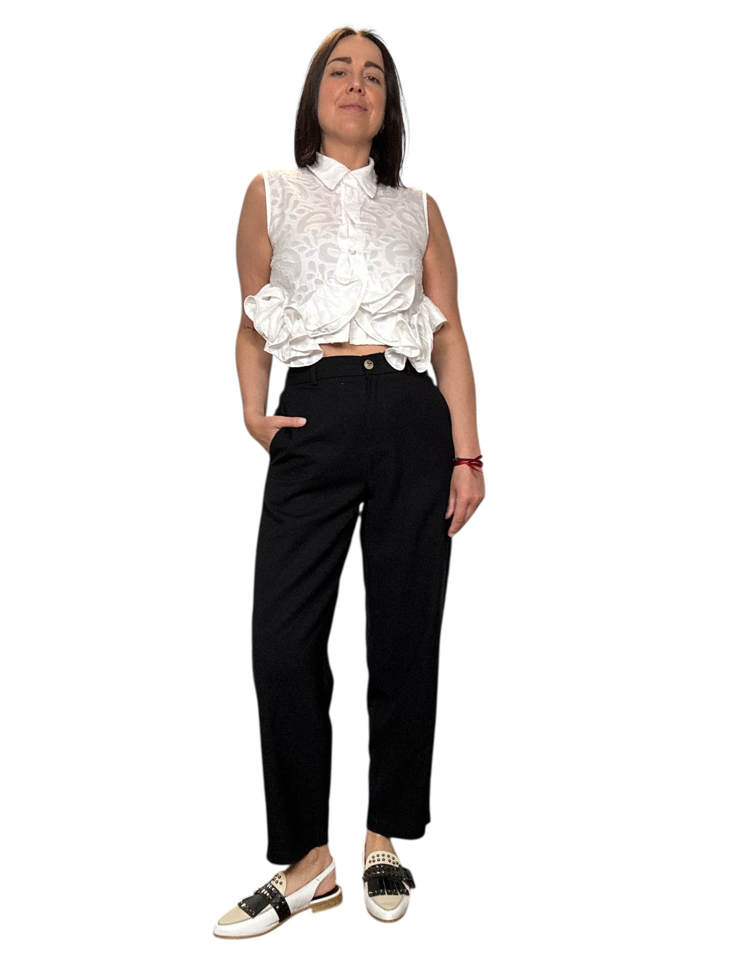 PANTALONE CARROT MISTO LINO VICOLO