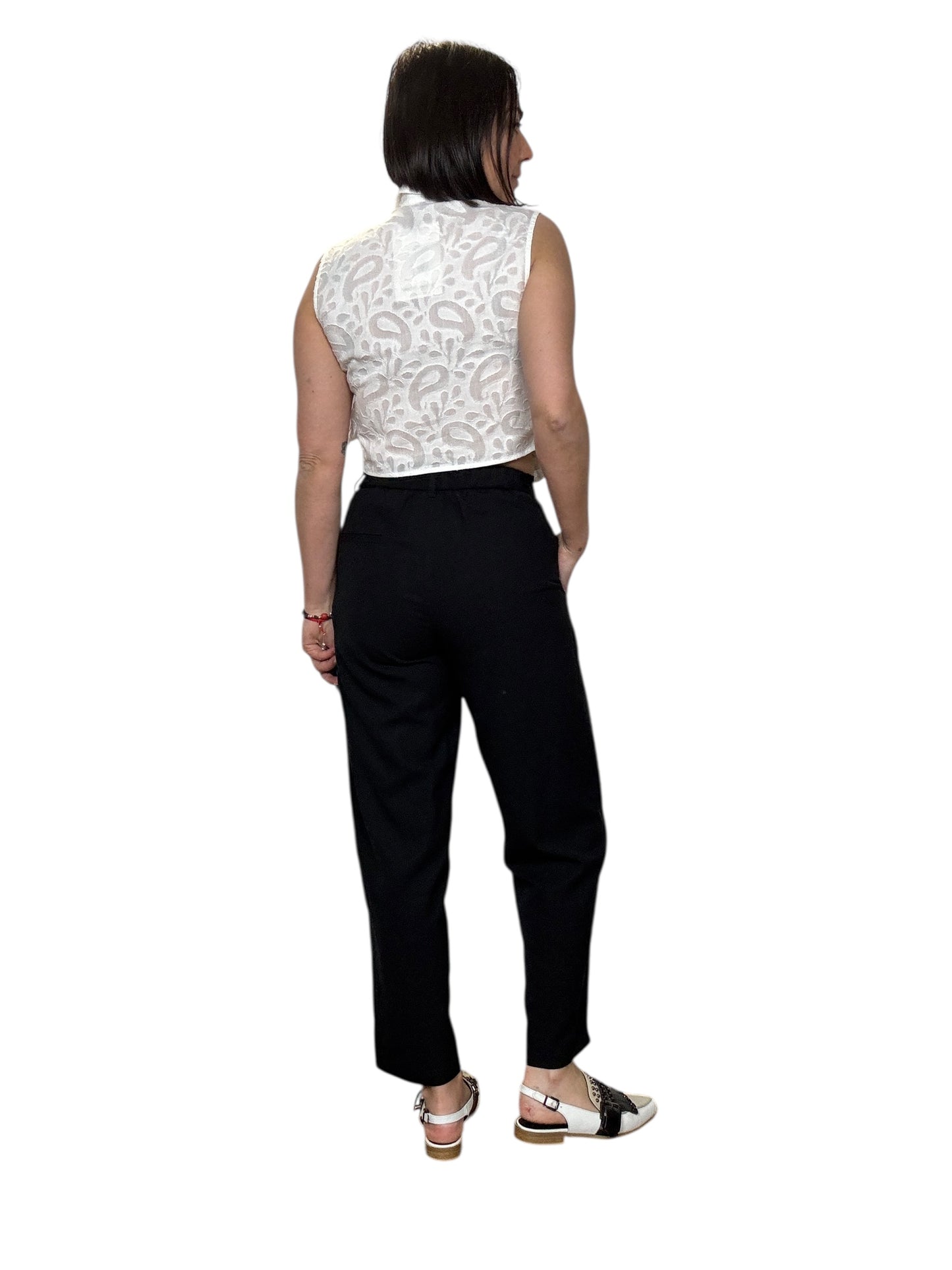PANTALONE CARROT MISTO LINO VICOLO