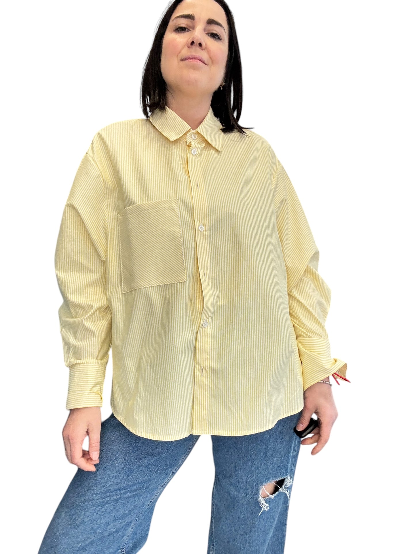 CAMICIA A RIGHE GIALLE HAVEONE