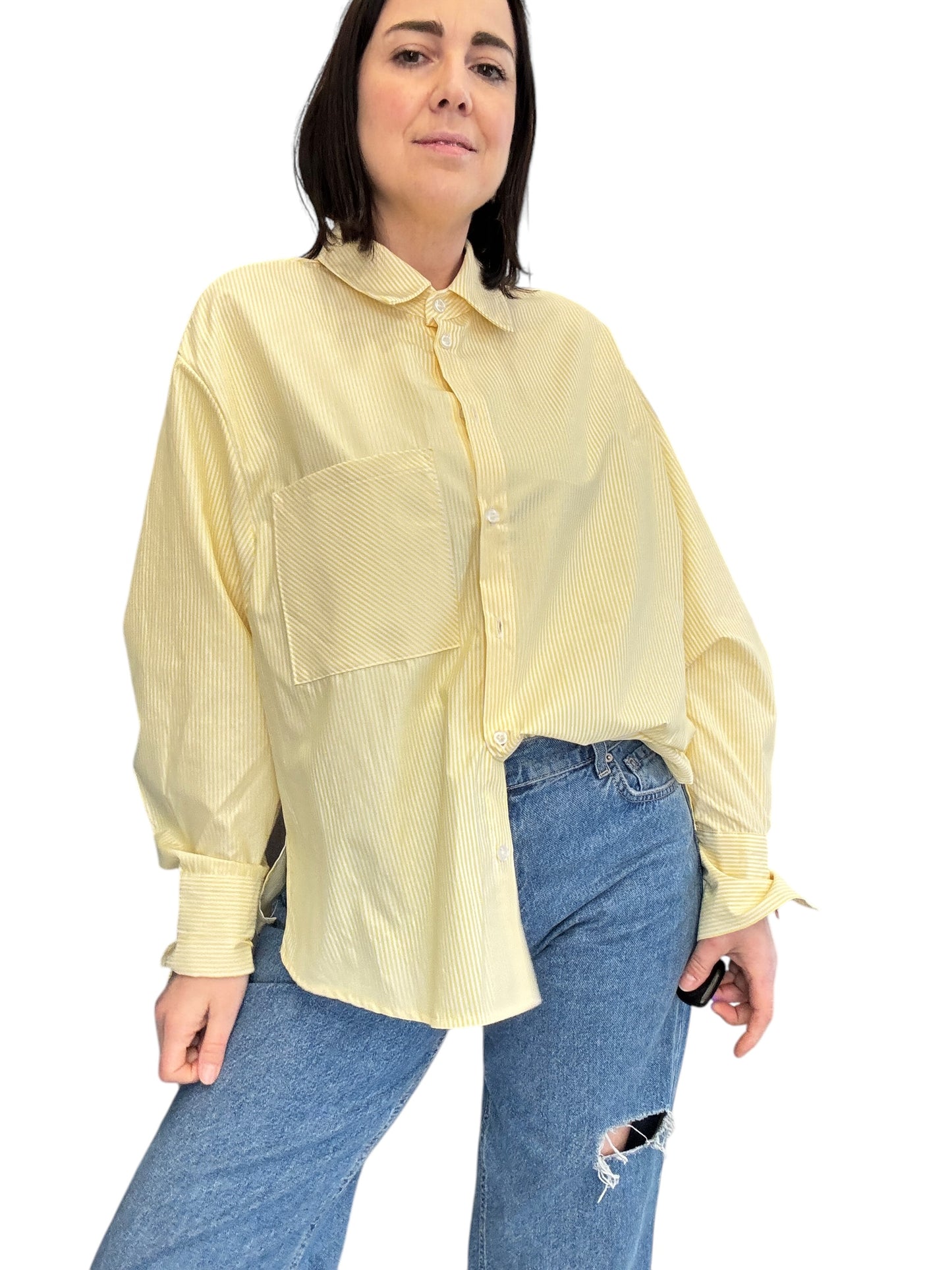 CAMICIA A RIGHE GIALLE HAVEONE