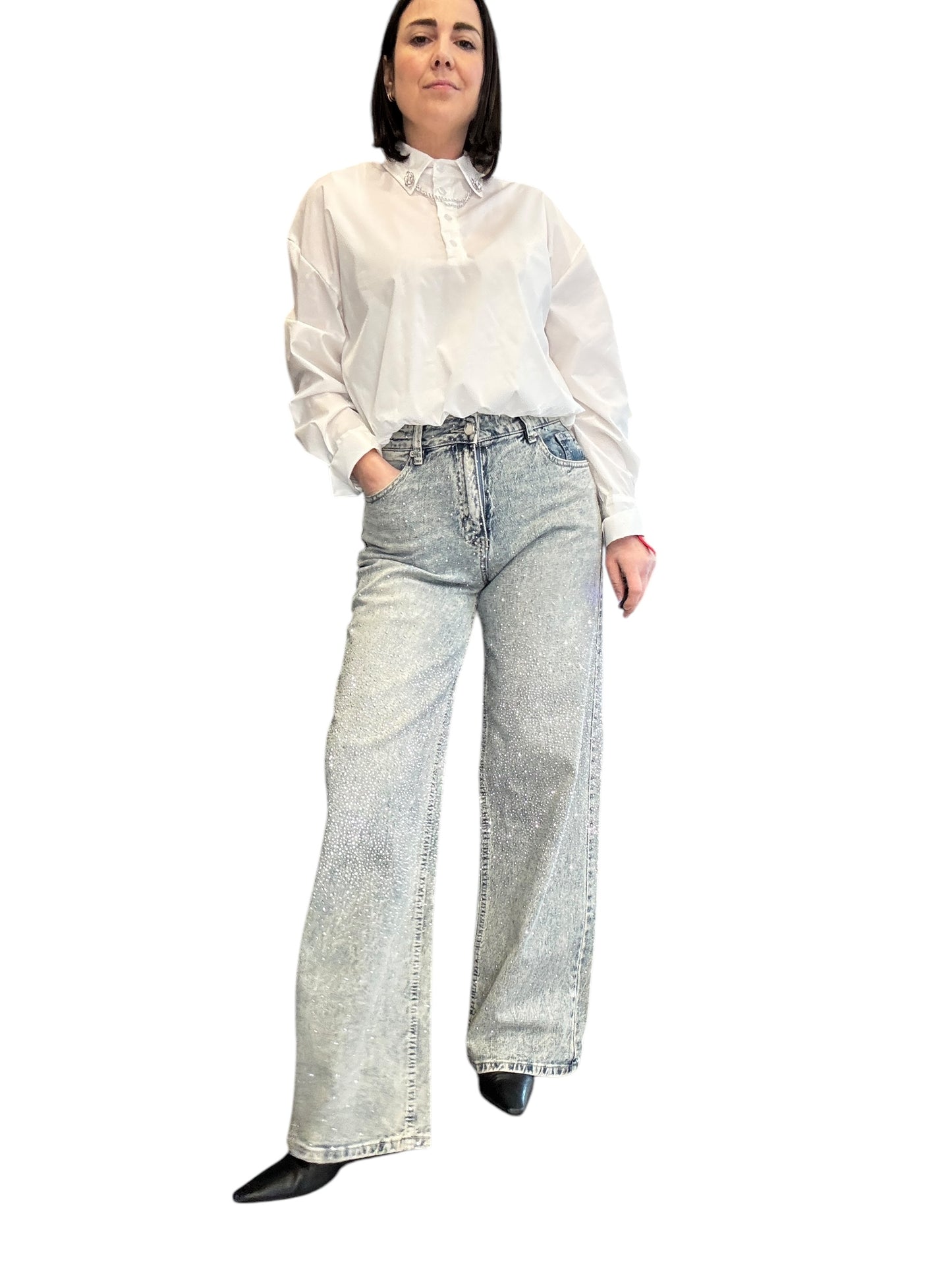 JEANS STRASS A VITA ALTA SUSY MIX