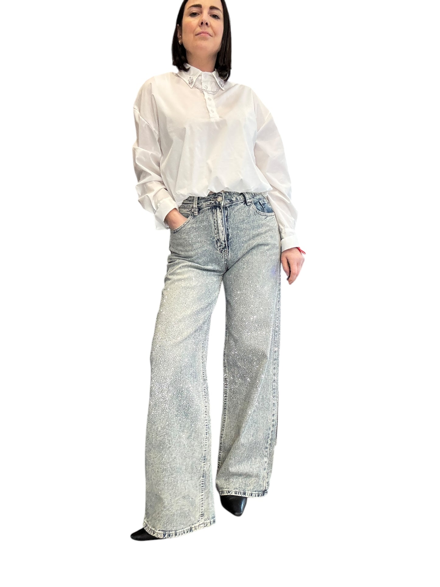 JEANS STRASS A VITA ALTA SUSY MIX